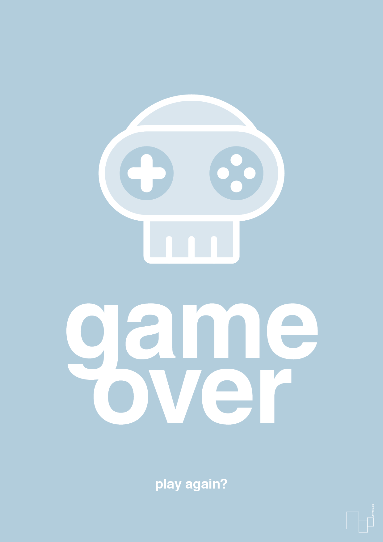 game over - Plakat med Sport & Fritid i Heavenly Blue