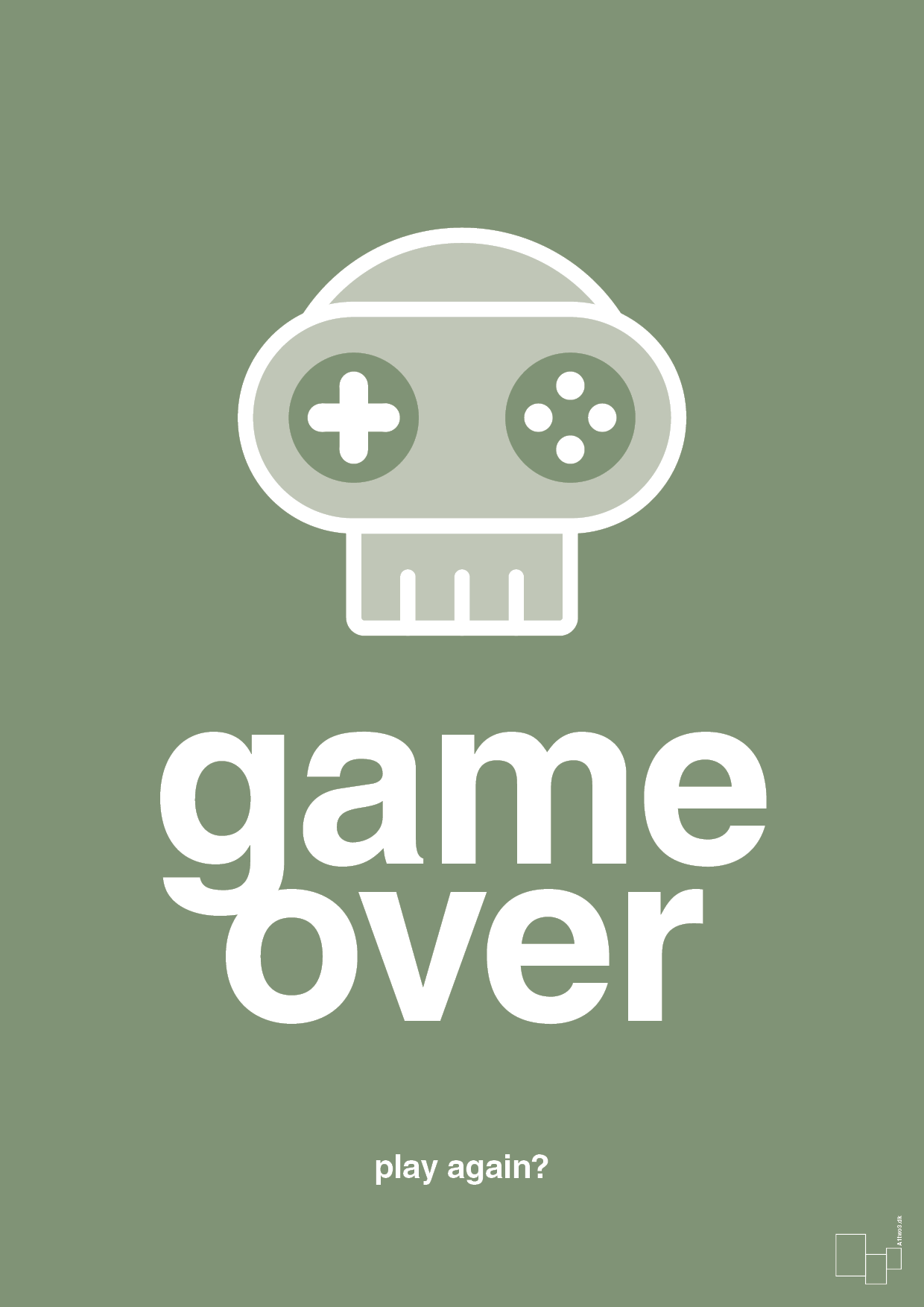 game over - Plakat med Sport & Fritid i Jade