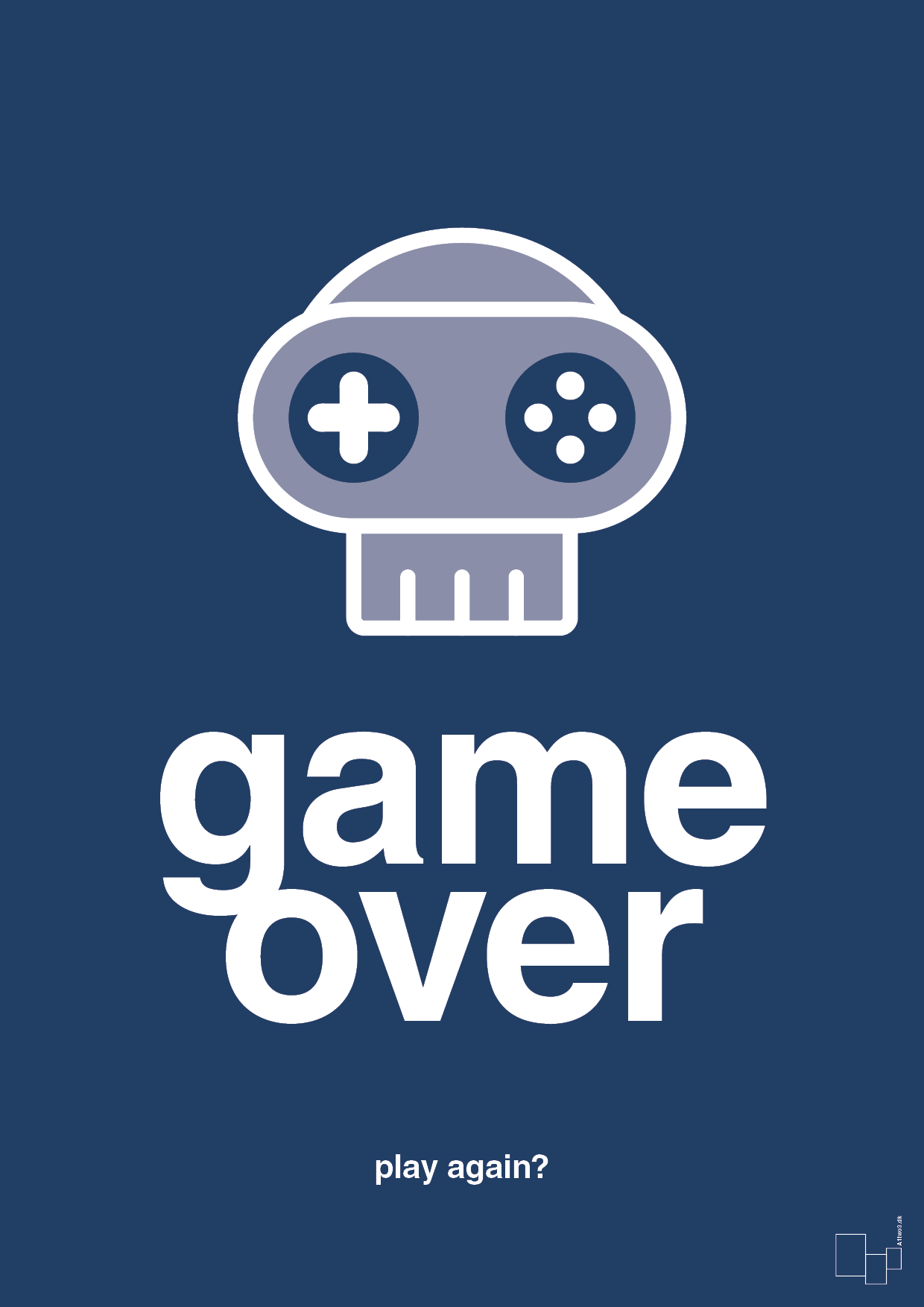 game over - Plakat med Sport & Fritid i Lapis Blue