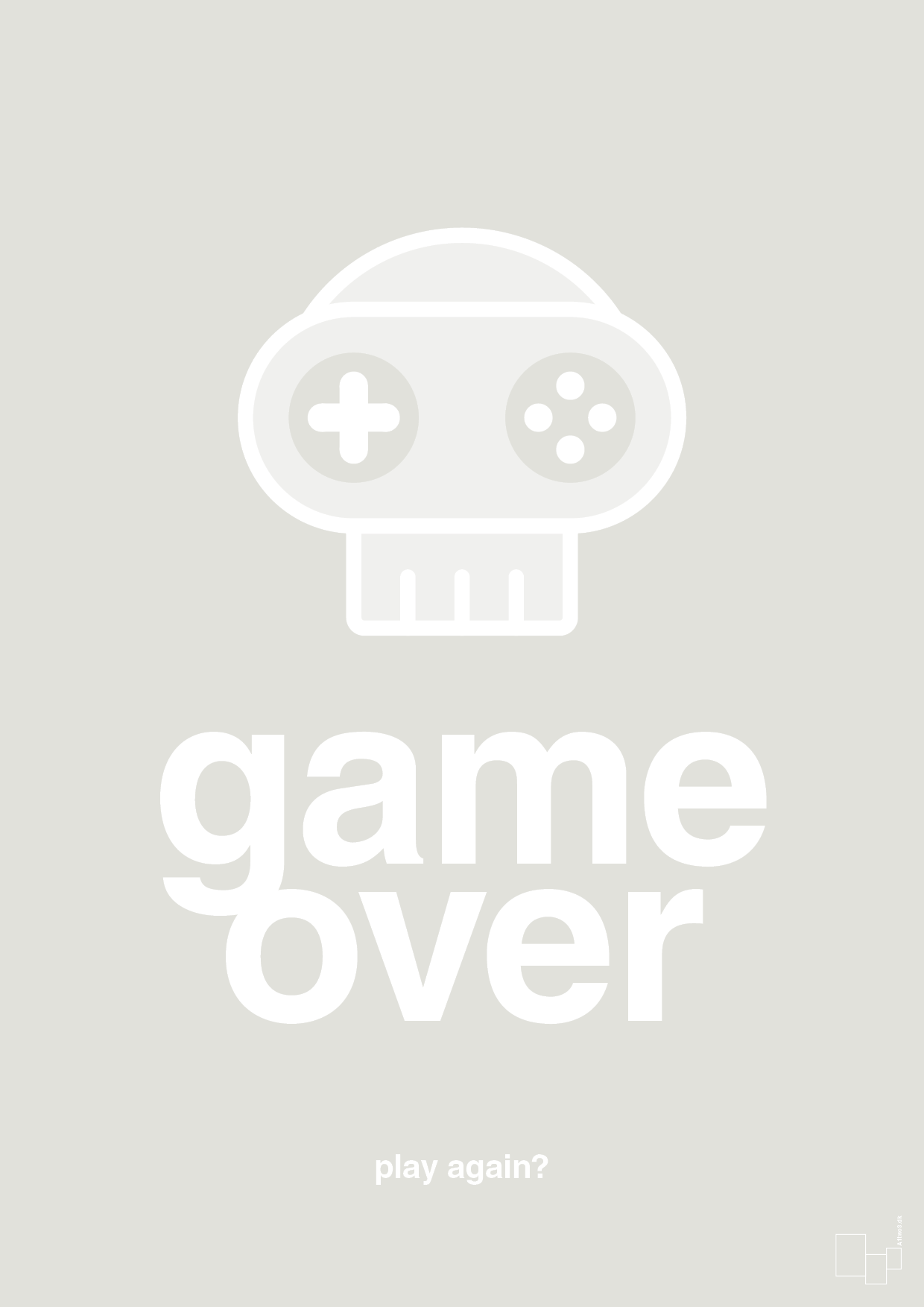 game over - Plakat med Sport & Fritid i Painters White