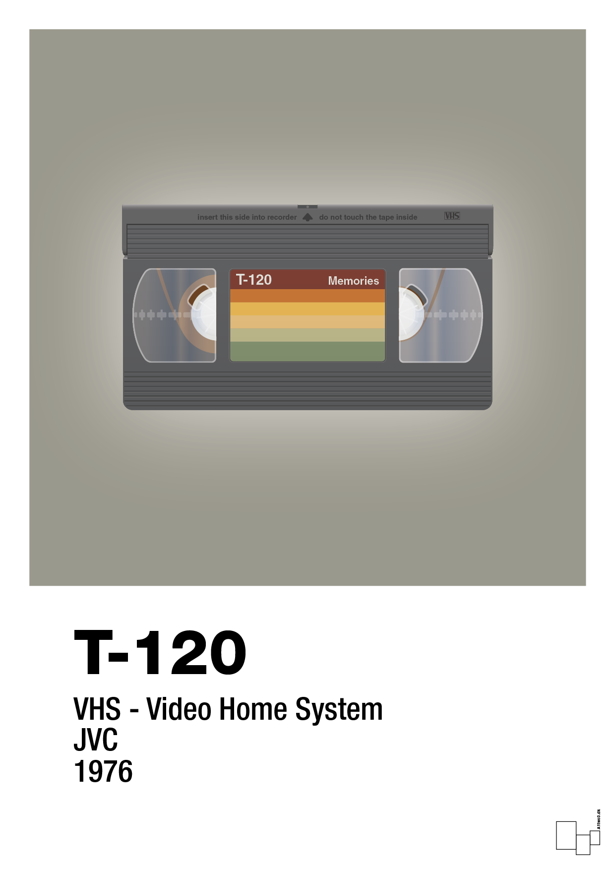 videobånd t-120 - Plakat med Grafik i Battleship Gray
