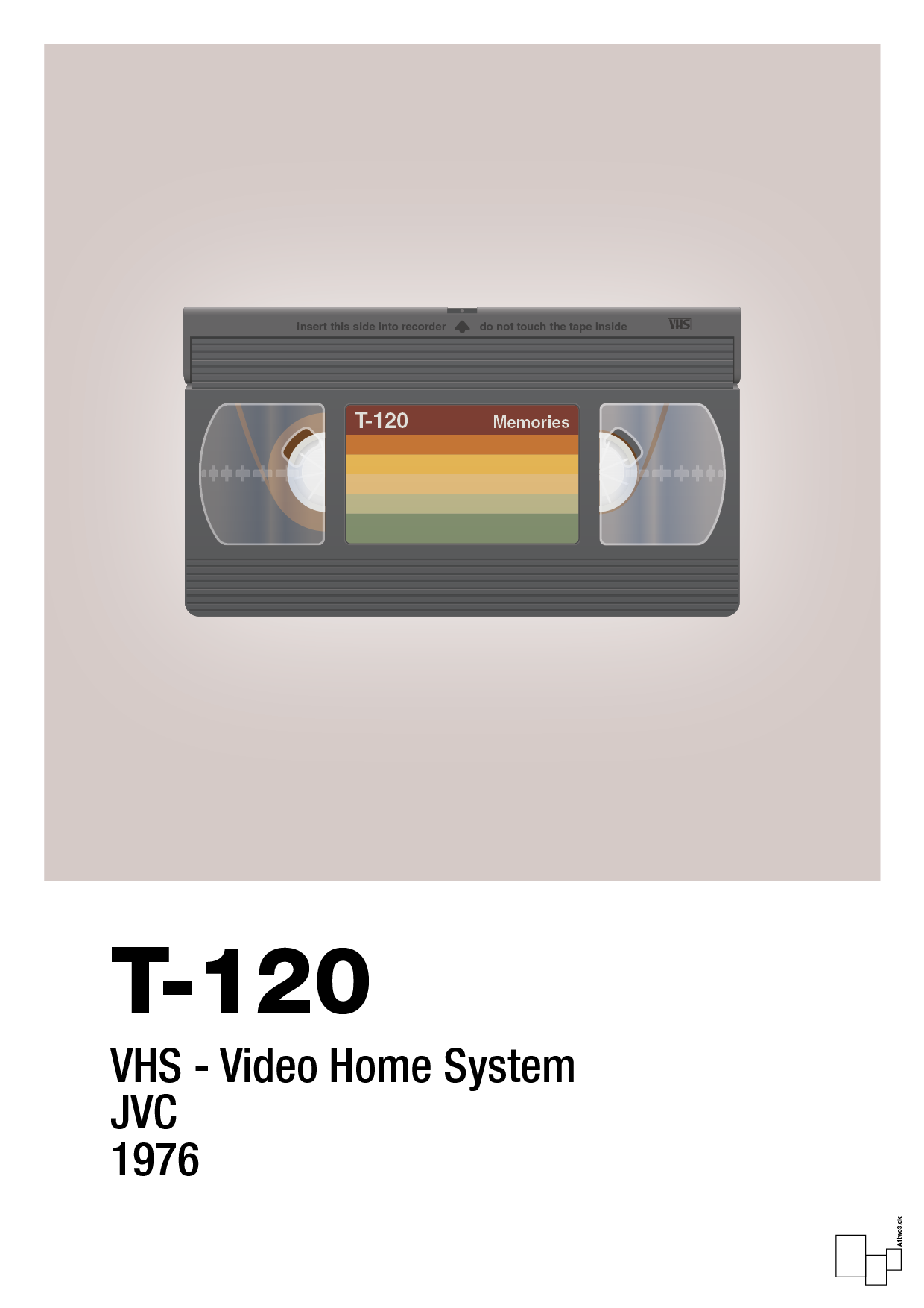 videobånd t-120 - Plakat med Grafik i Broken Beige