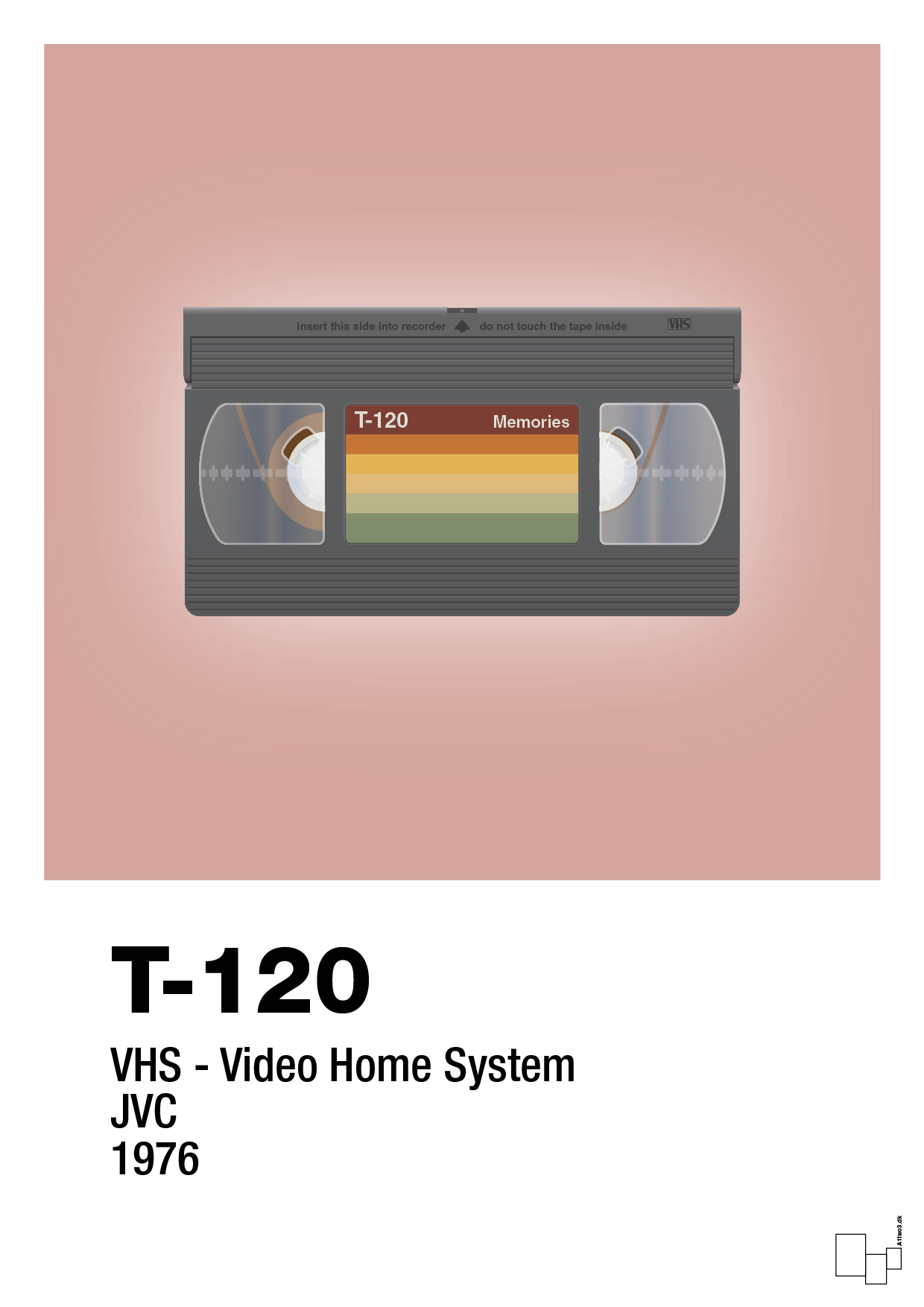 videobånd t-120 - Plakat med Grafik i Bubble Shell