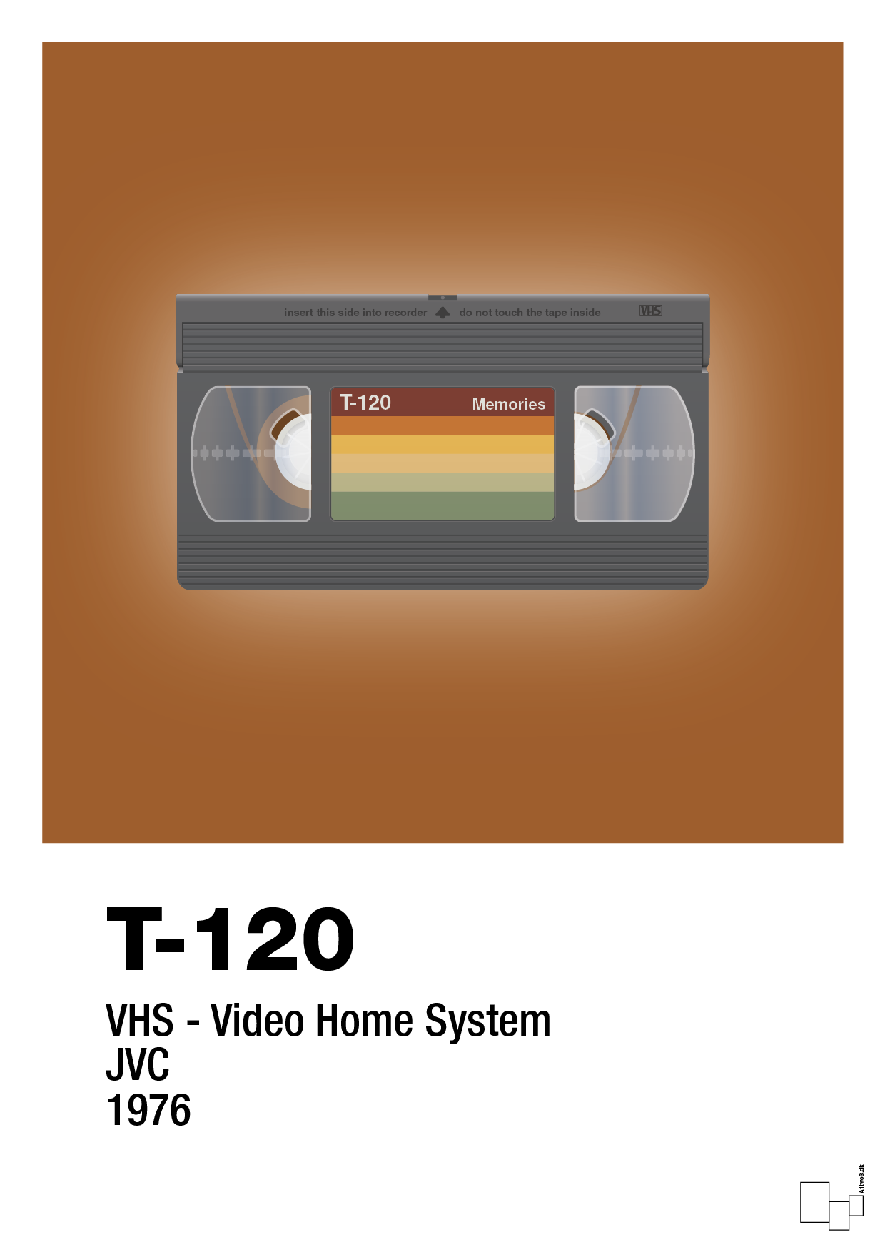 videobånd t-120 - Plakat med Grafik i Cognac