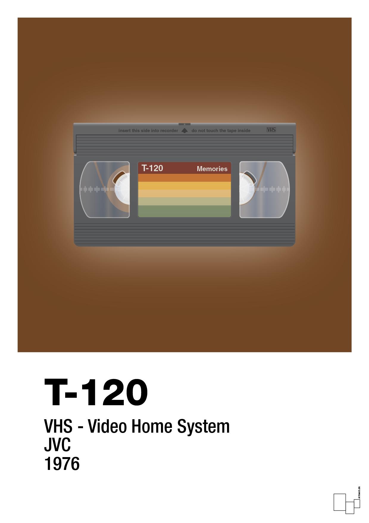 videobånd t-120 - Plakat med Grafik i Dark Brown