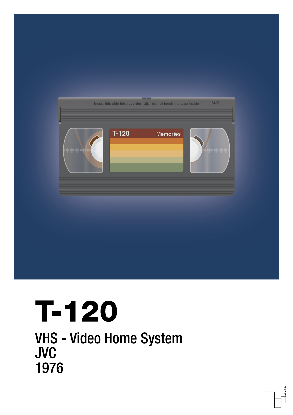videobånd t-120 - Plakat med Grafik i Lapis Blue
