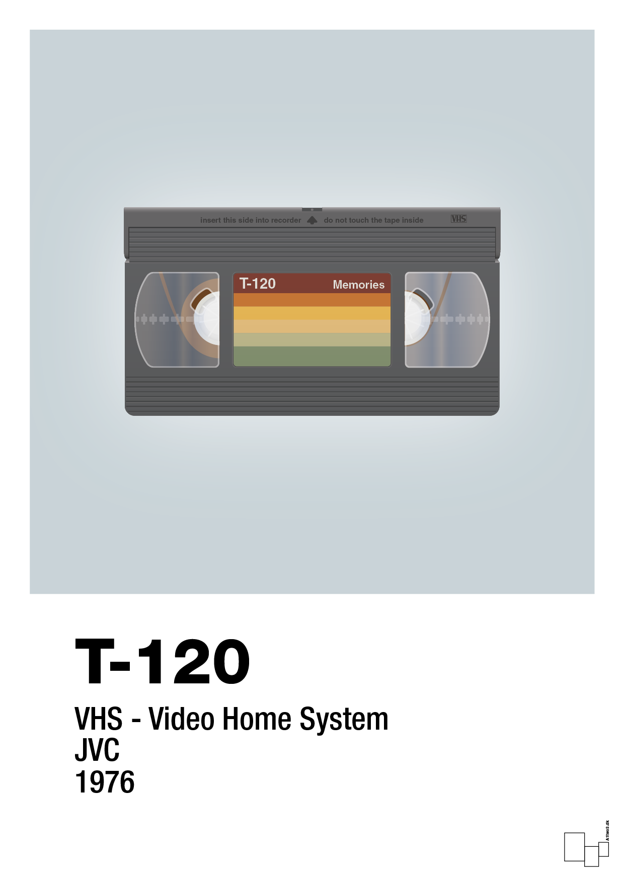 videobånd t-120 - Plakat med Grafik i Light Drizzle
