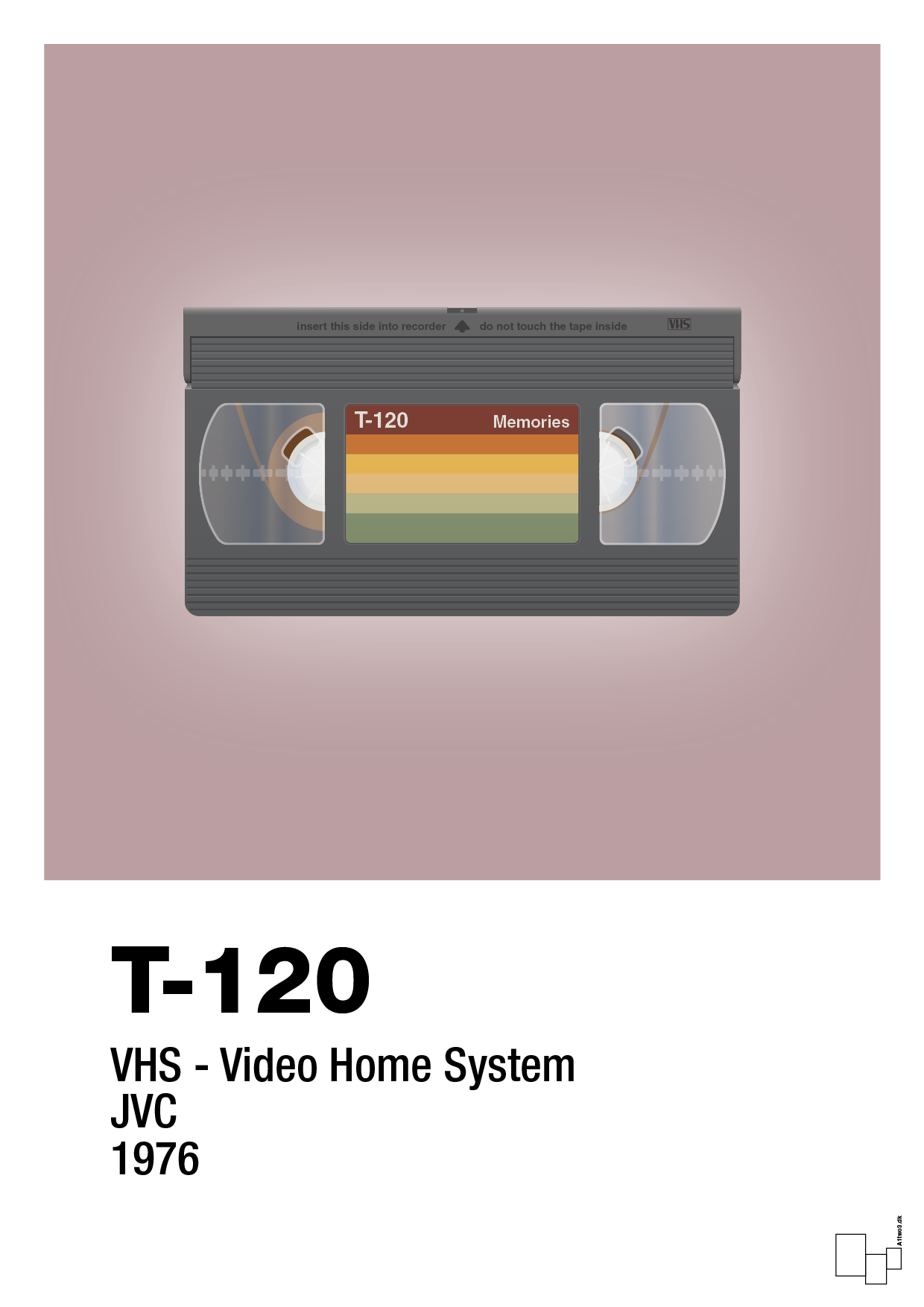 videobånd t-120 - Plakat med Grafik i Light Rose