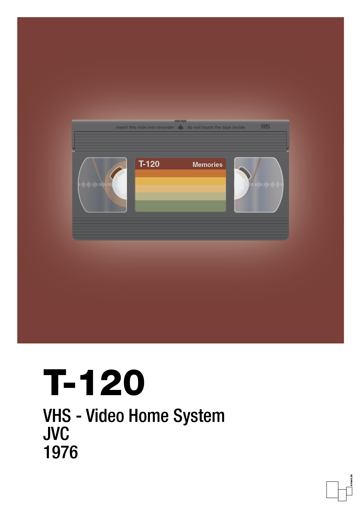 videobånd t-120 - Plakat med Grafik i Red Pepper