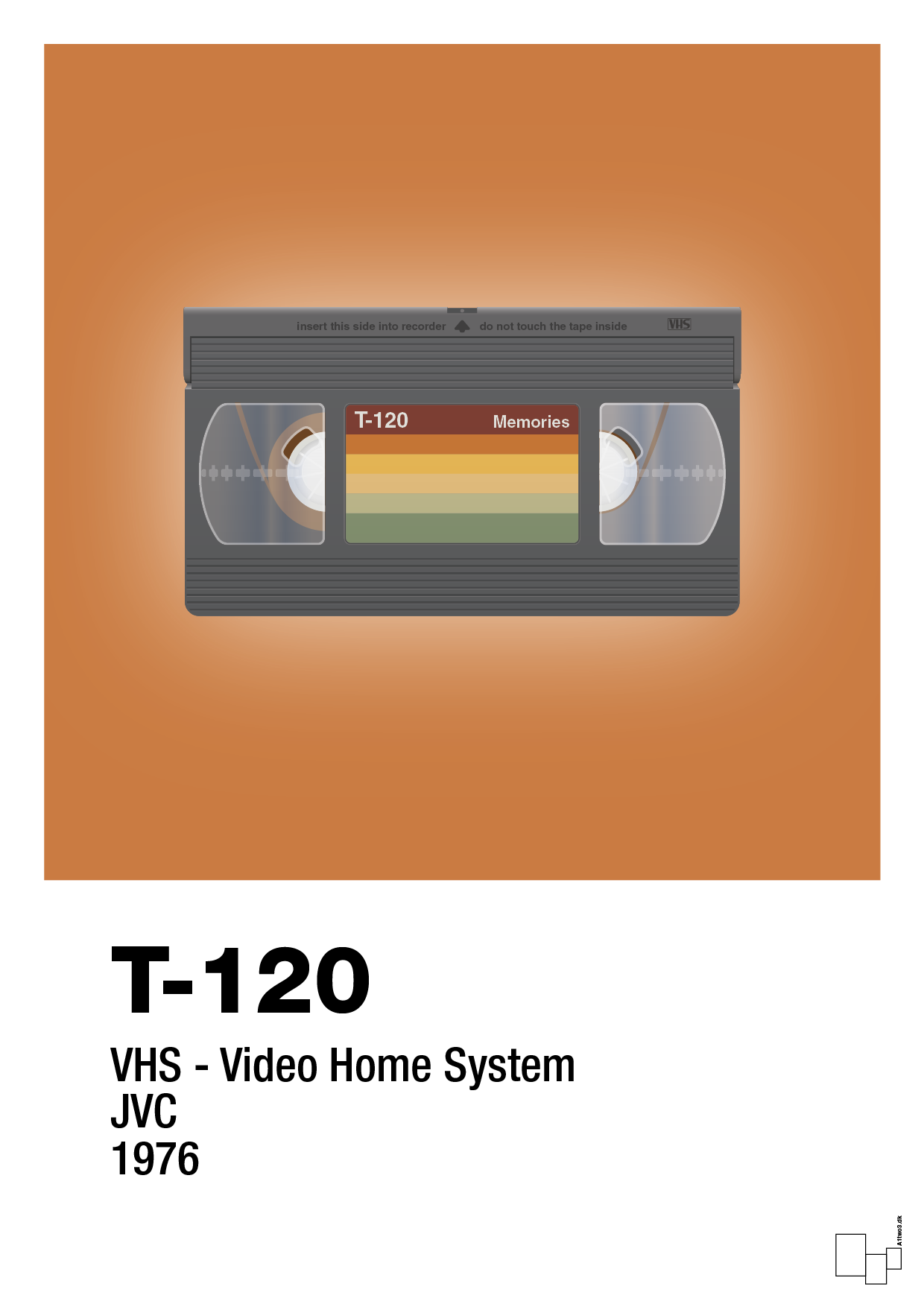 videobånd t-120 - Plakat med Grafik i Rumba Orange
