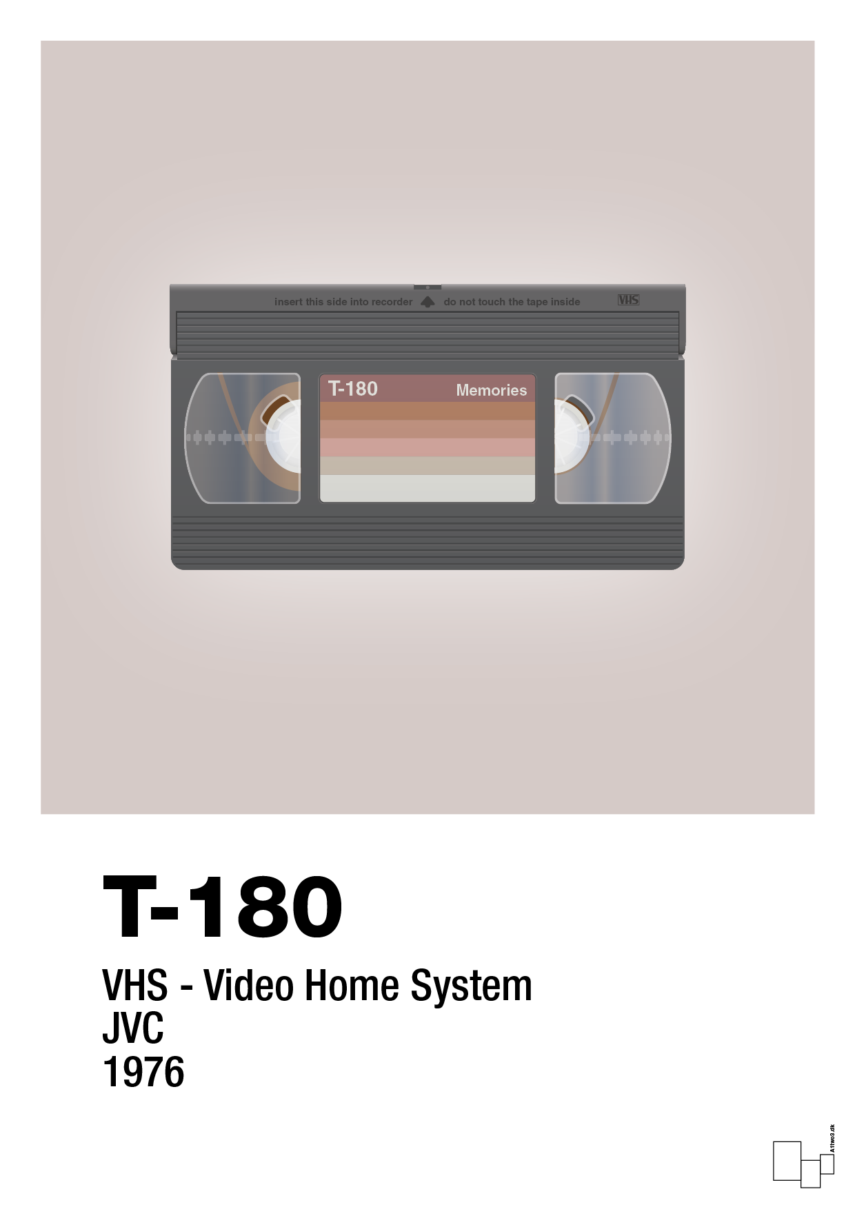 videobånd t-180 - Plakat med Grafik i Broken Beige