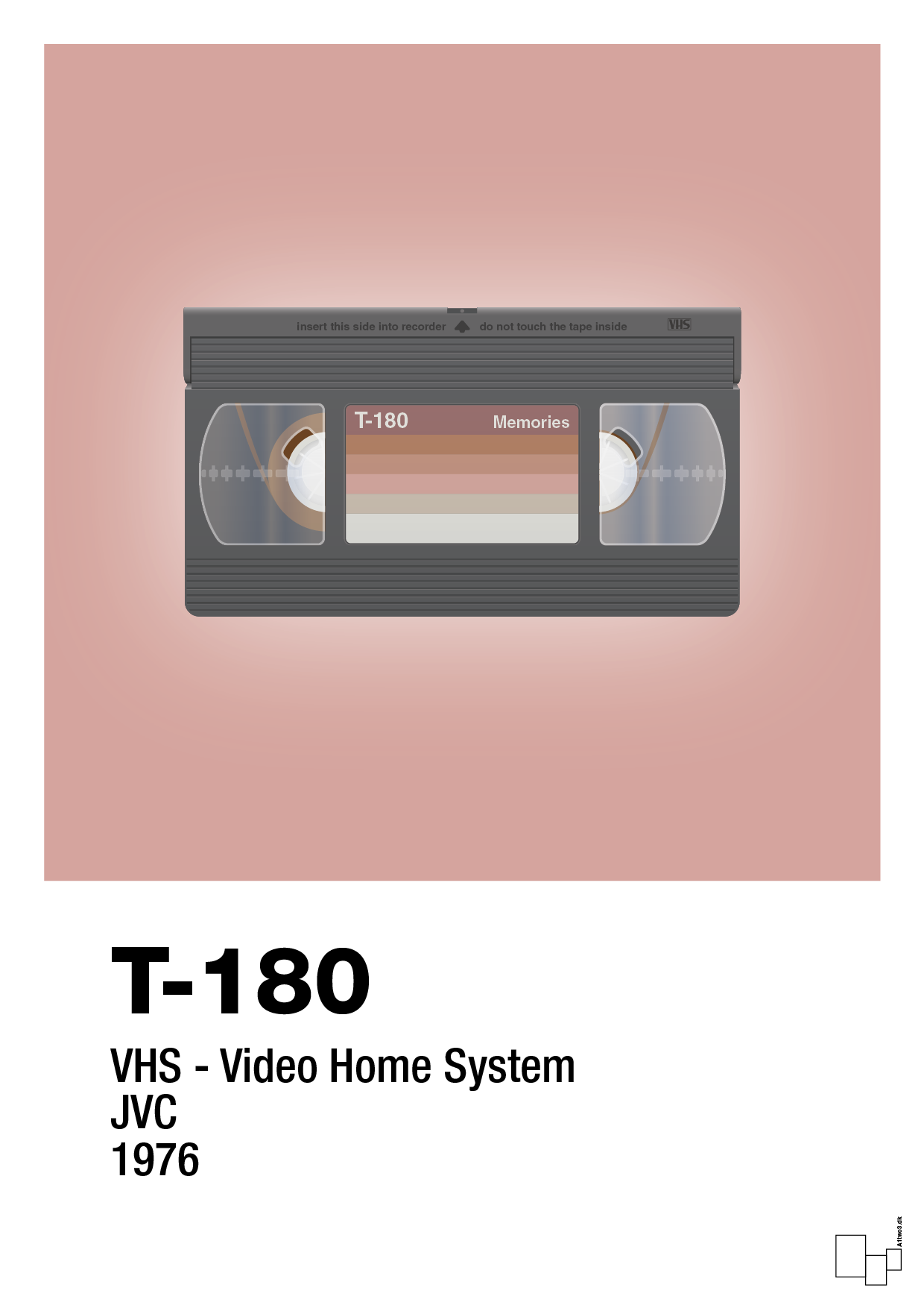 videobånd t-180 - Plakat med Grafik i Bubble Shell