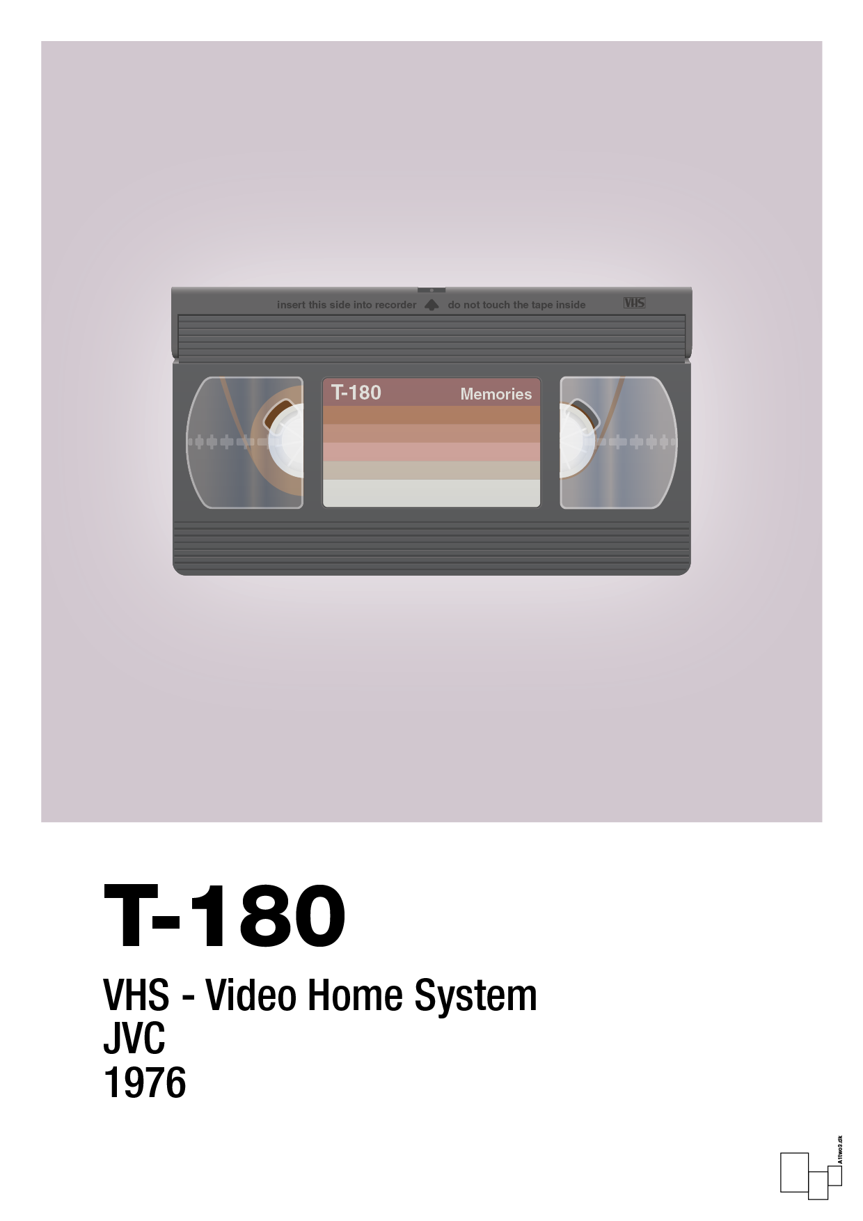 videobånd t-180 - Plakat med Grafik i Dusty Lilac
