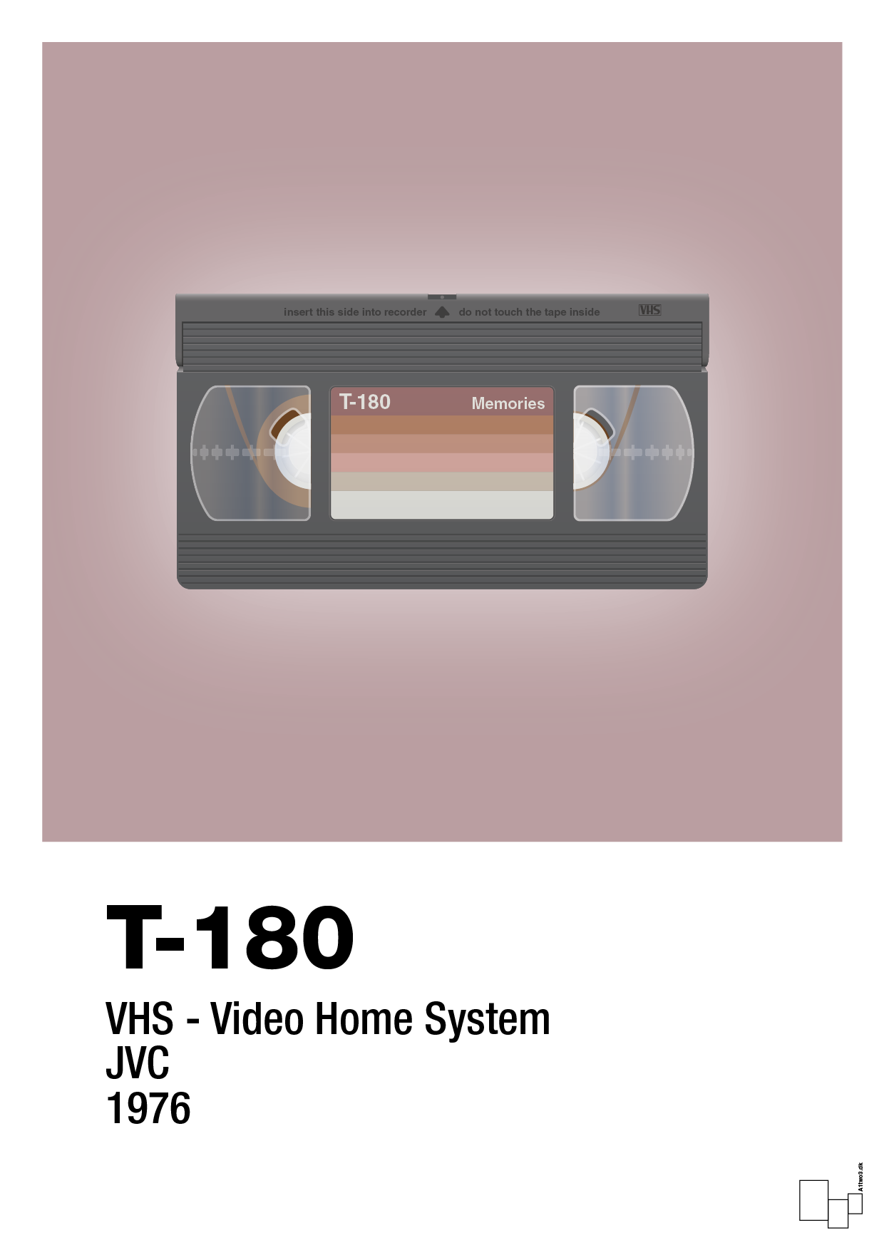 videobånd t-180 - Plakat med Grafik i Light Rose