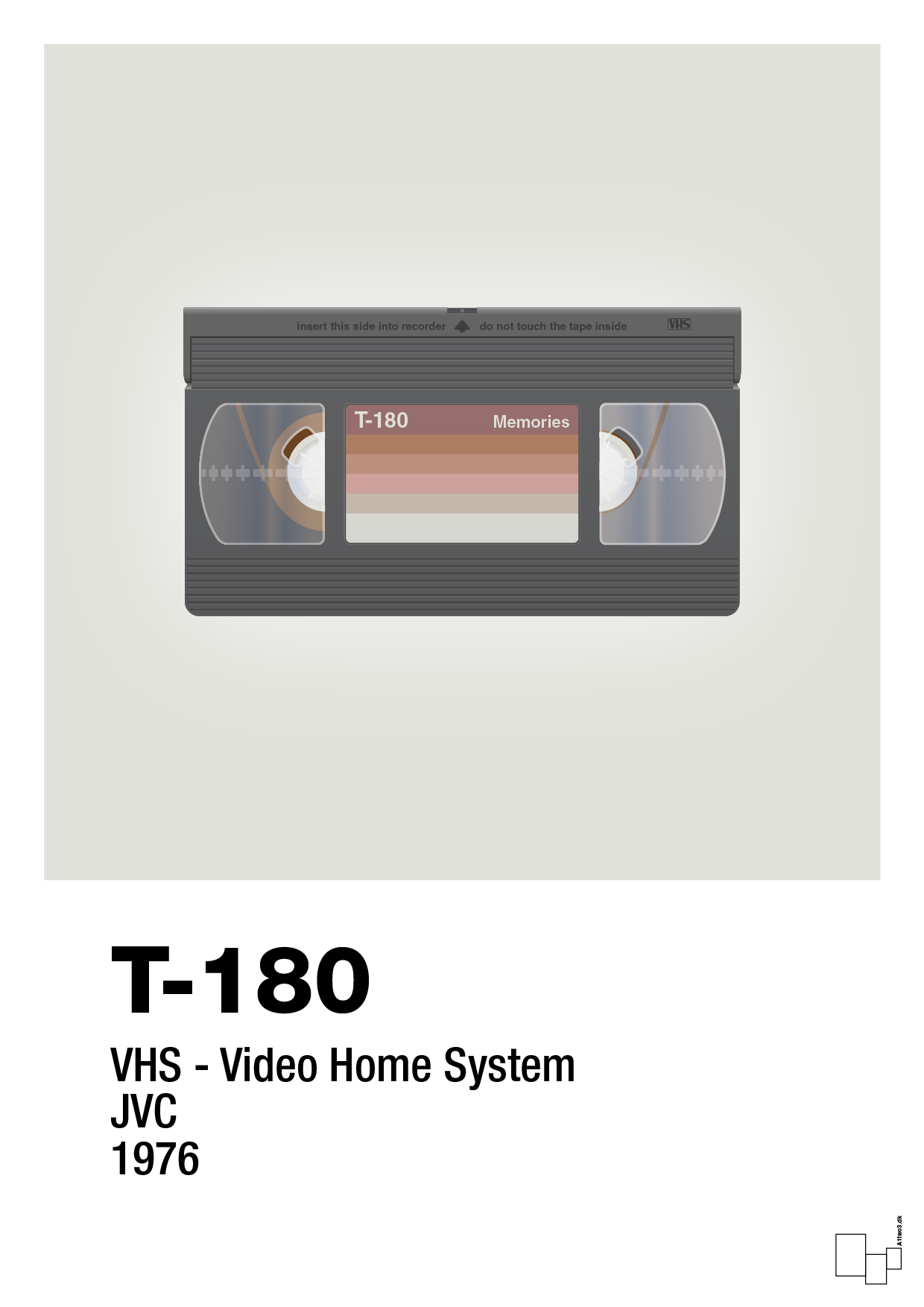 videobånd t-180 - Plakat med Grafik i Painters White