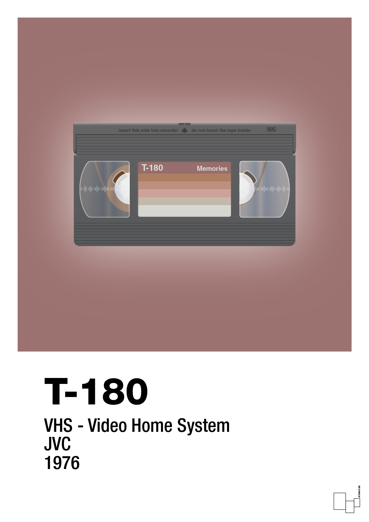videobånd t-180 - Plakat med Grafik i Plum
