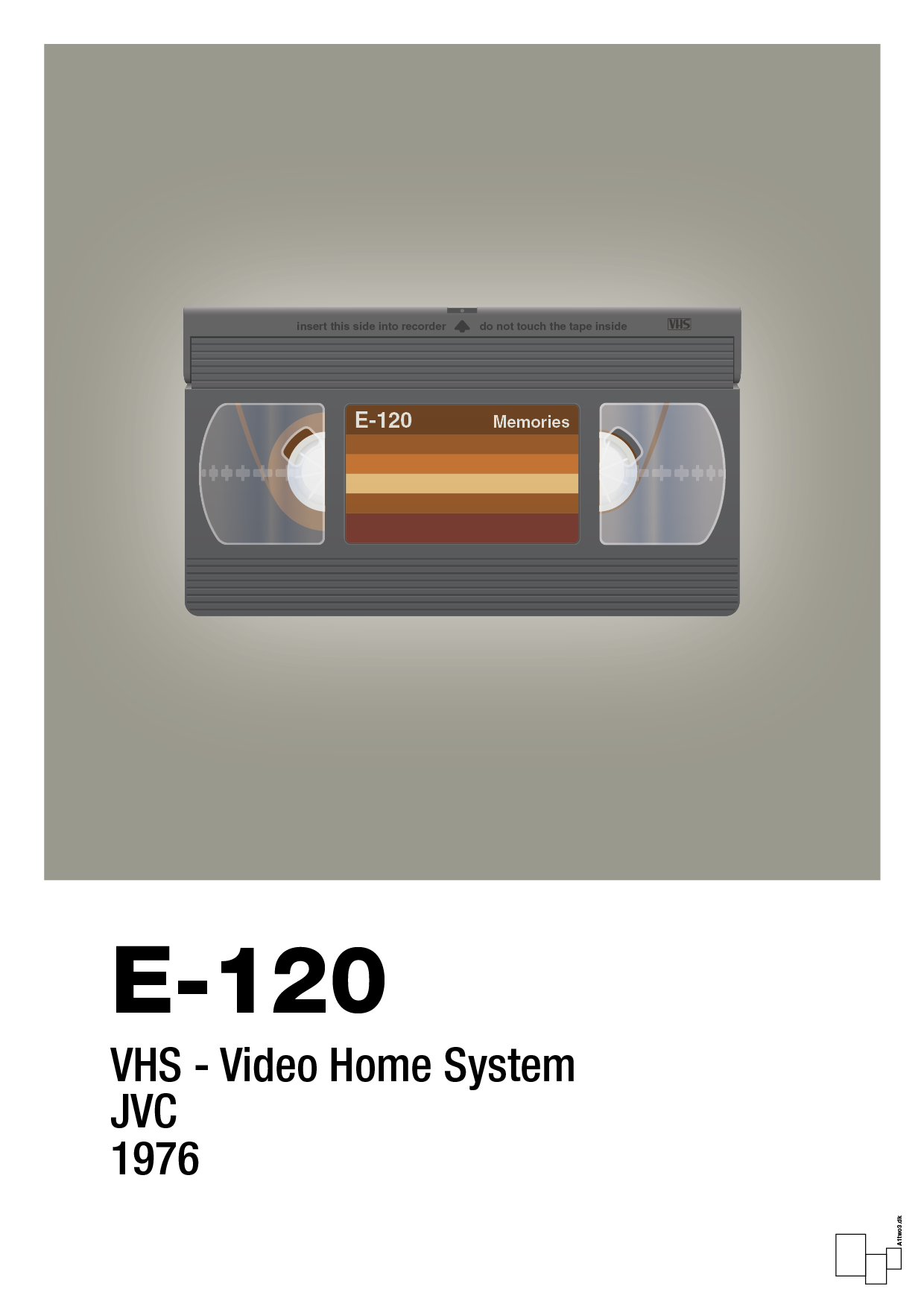 videobånd e-120 - Plakat med Grafik i Battleship Gray