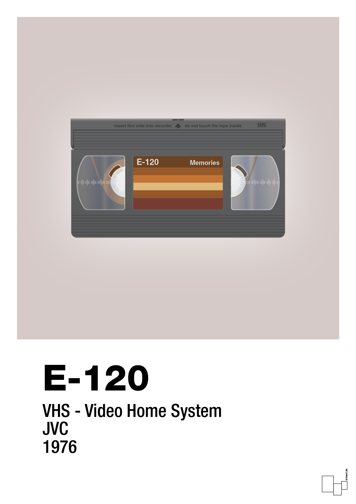 videobånd e-120 - Plakat med Grafik i Broken Beige