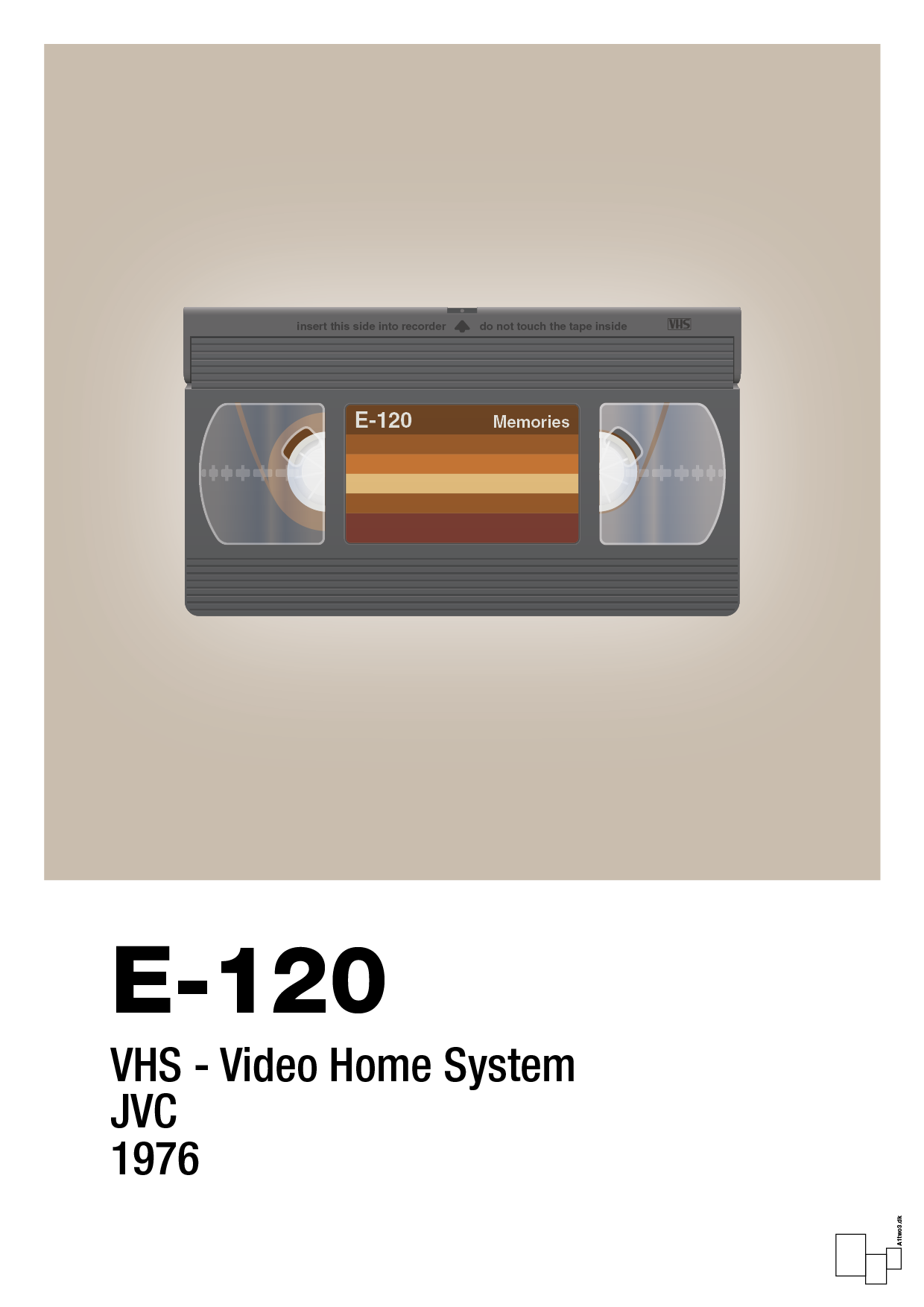 videobånd e-120 - Plakat med Grafik i Creamy Mushroom