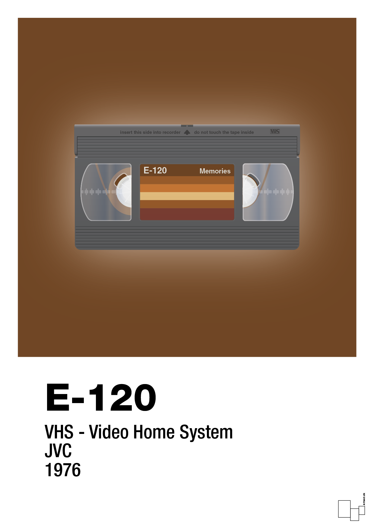 videobånd e-120 - Plakat med Grafik i Dark Brown
