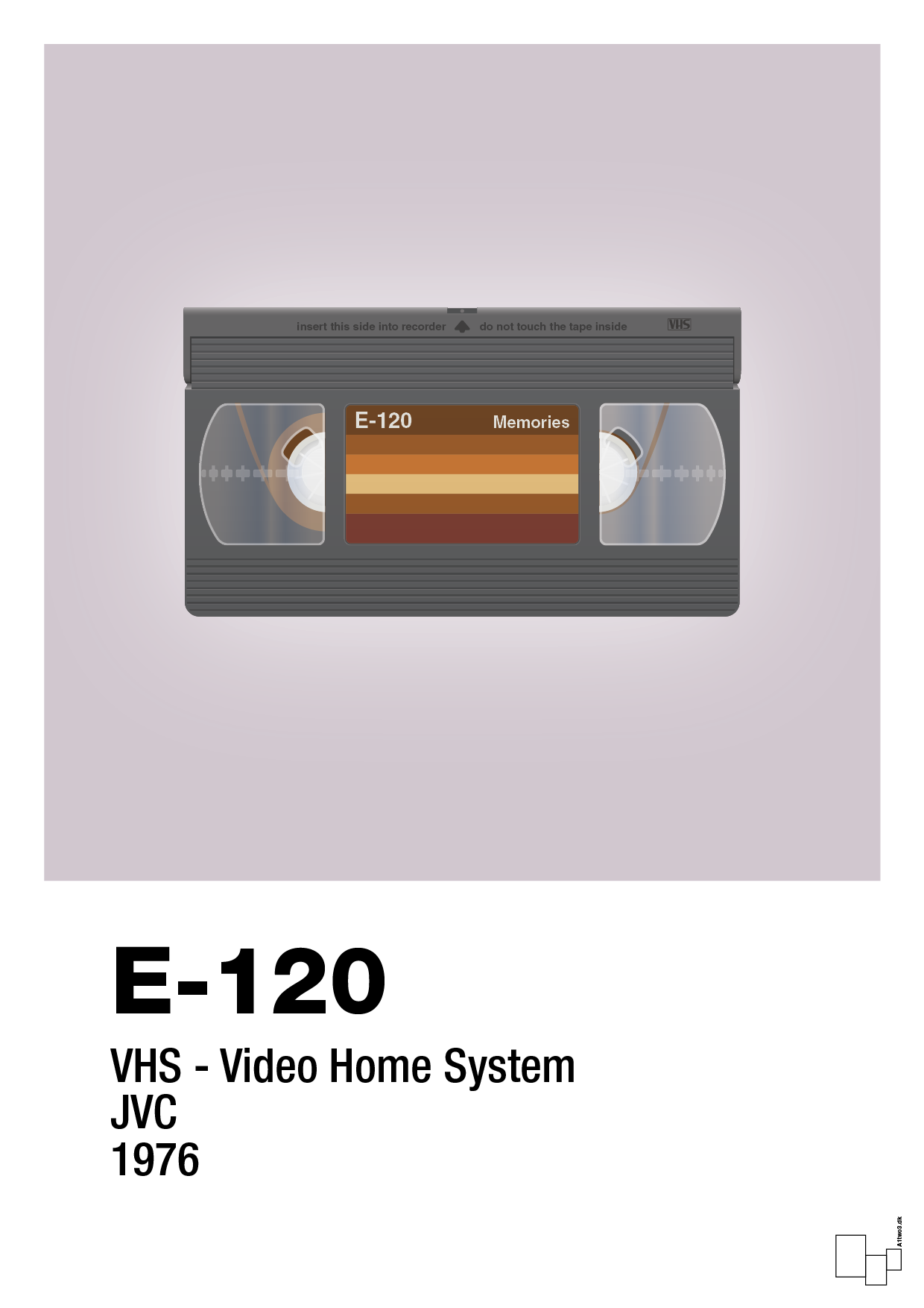 videobånd e-120 - Plakat med Grafik i Dusty Lilac