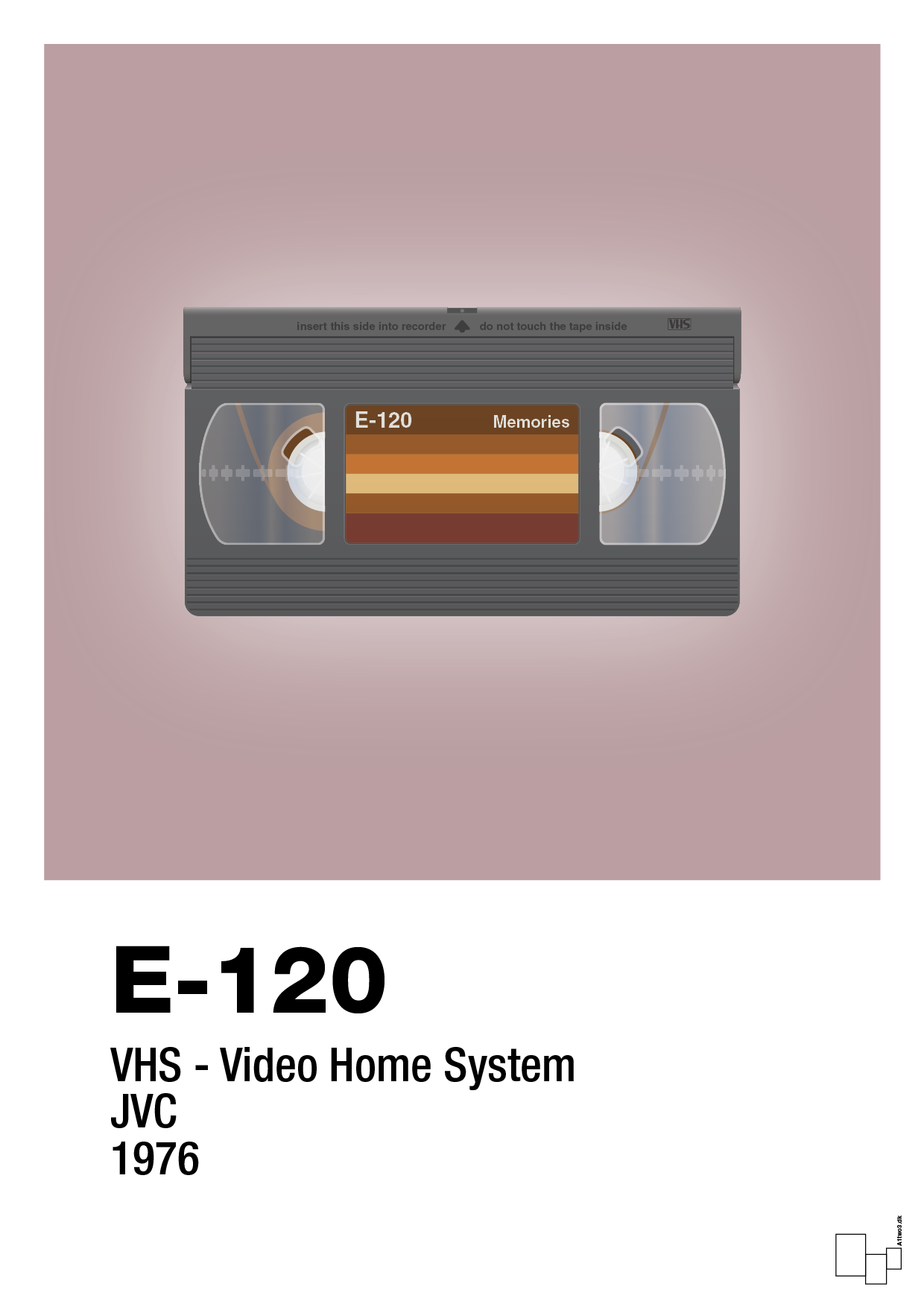 videobånd e-120 - Plakat med Grafik i Light Rose
