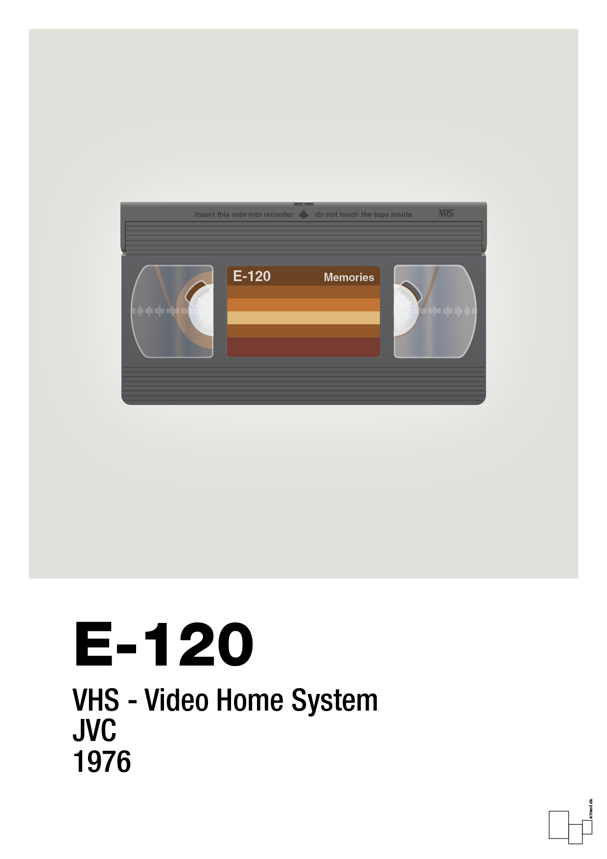 videobånd e-120 - Plakat med Grafik i Painters White