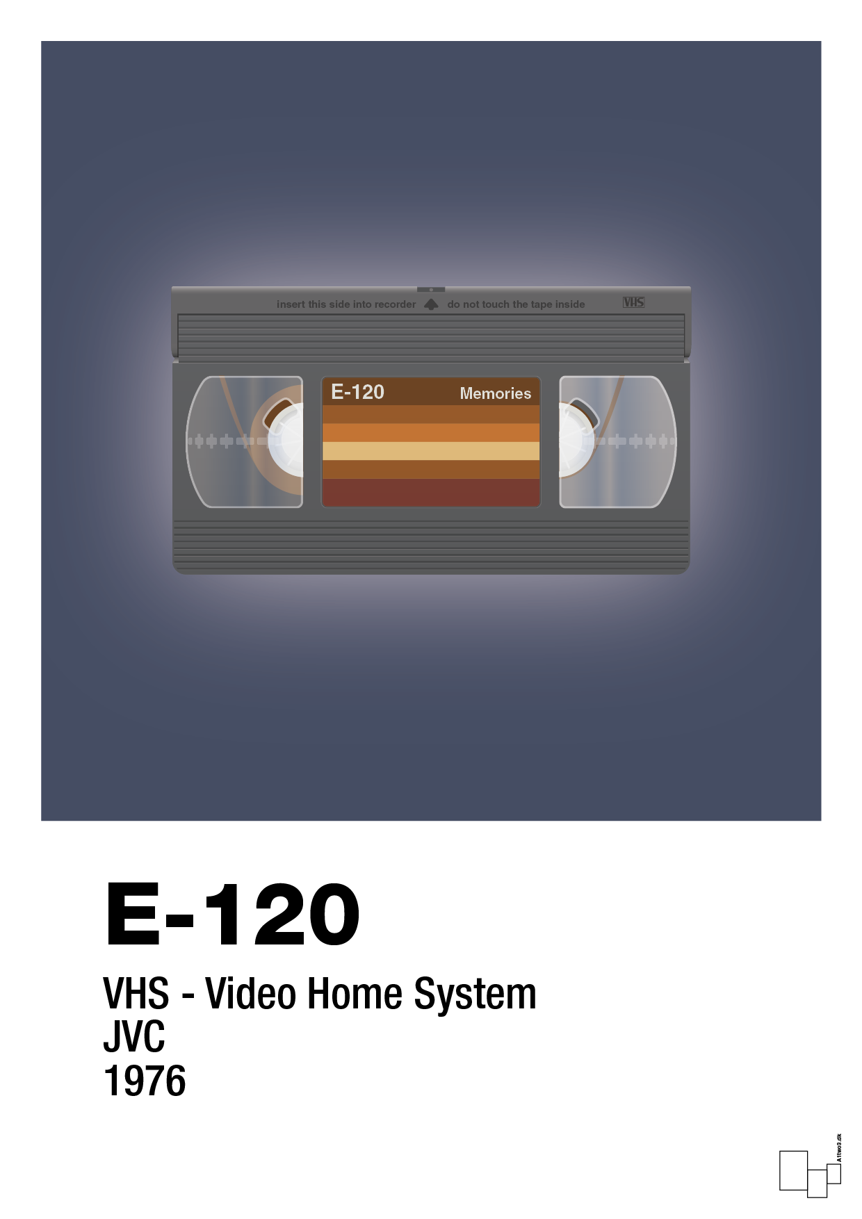 videobånd e-120 - Plakat med Grafik i Petrol