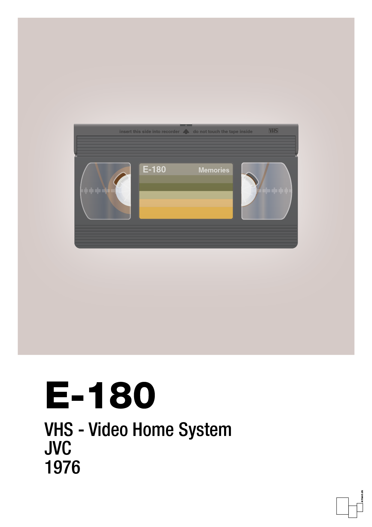 videobånd e-180 - Plakat med Grafik i Broken Beige