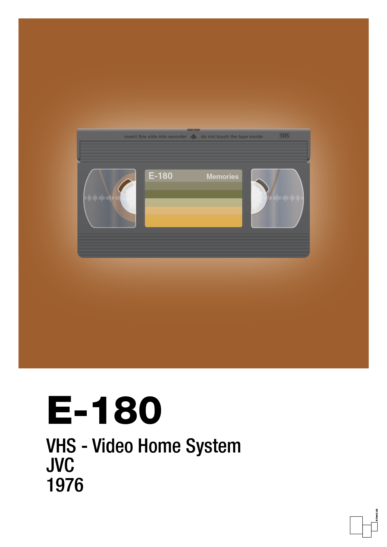 videobånd e-180 - Plakat med Grafik i Cognac