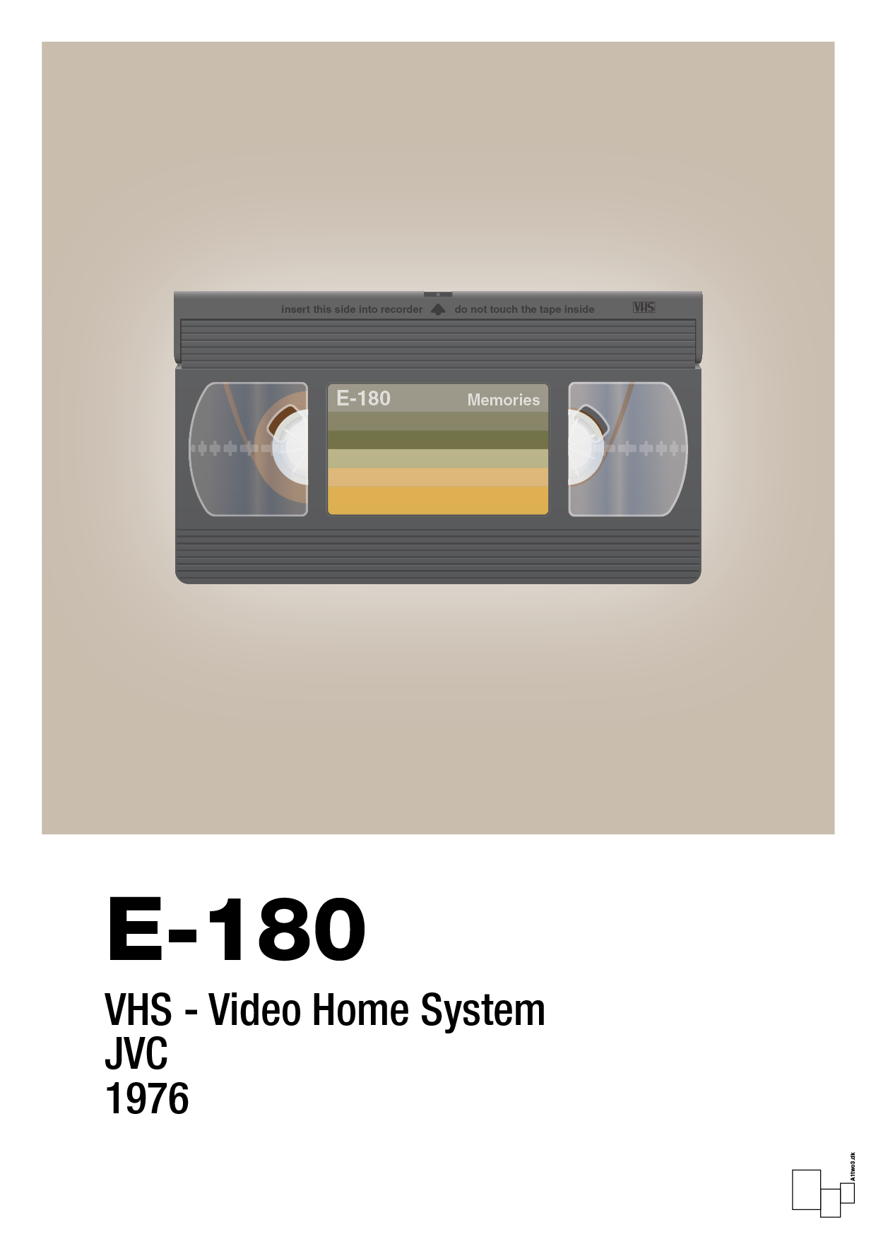 videobånd e-180 - Plakat med Grafik i Creamy Mushroom