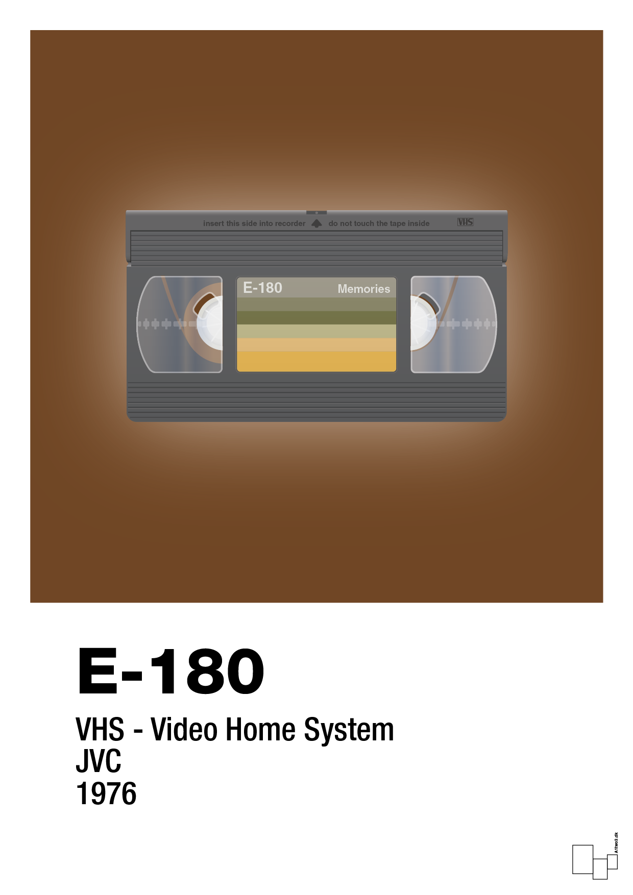 videobånd e-180 - Plakat med Grafik i Dark Brown