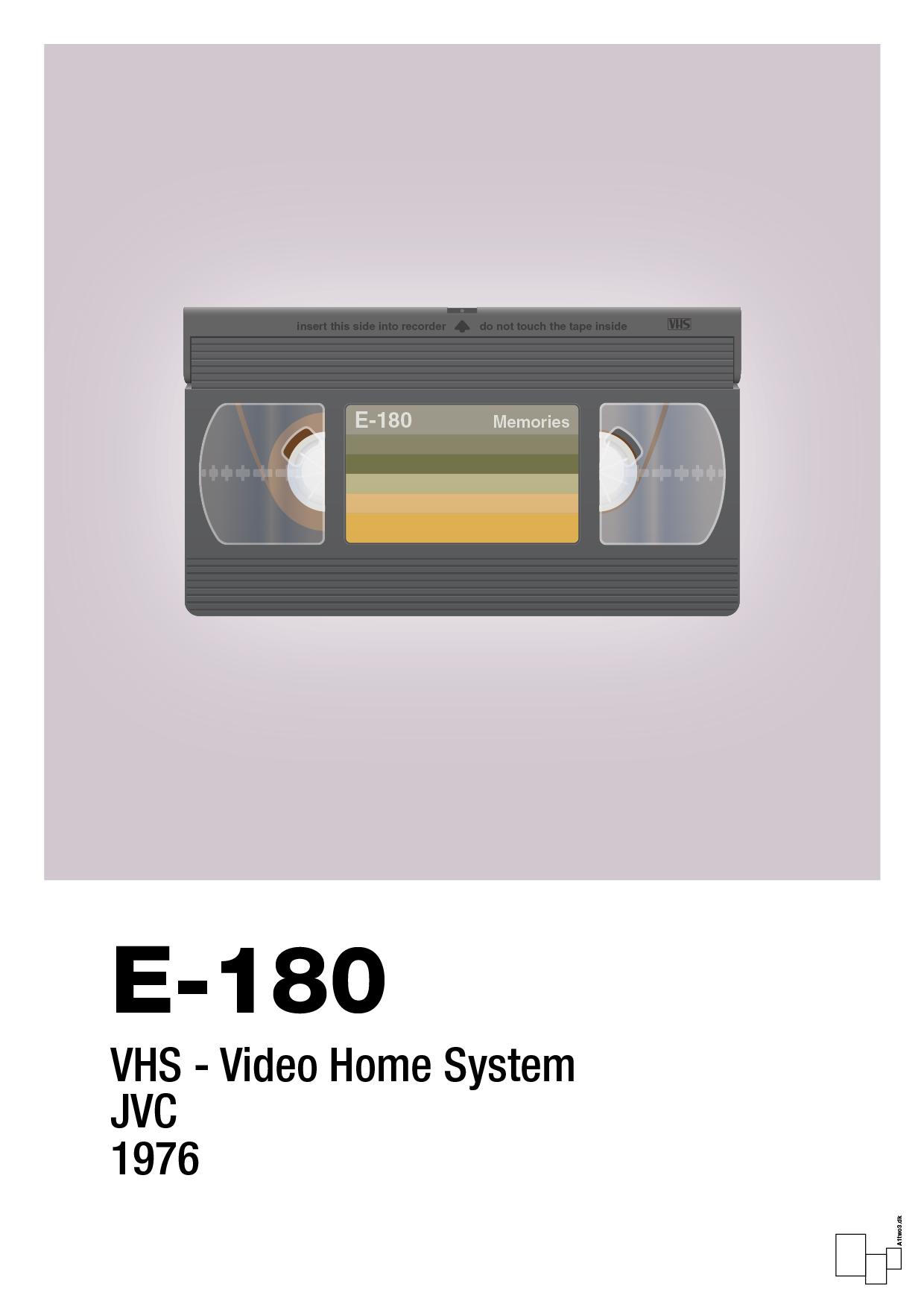 videobånd e-180 - Plakat med Grafik i Dusty Lilac