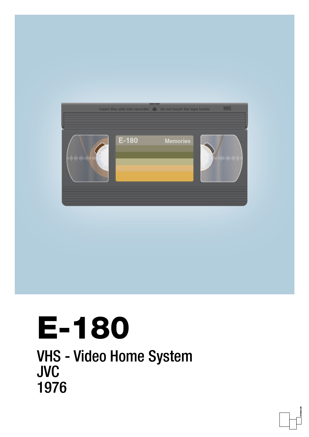 videobånd e-180 - Plakat med Grafik i Heavenly Blue