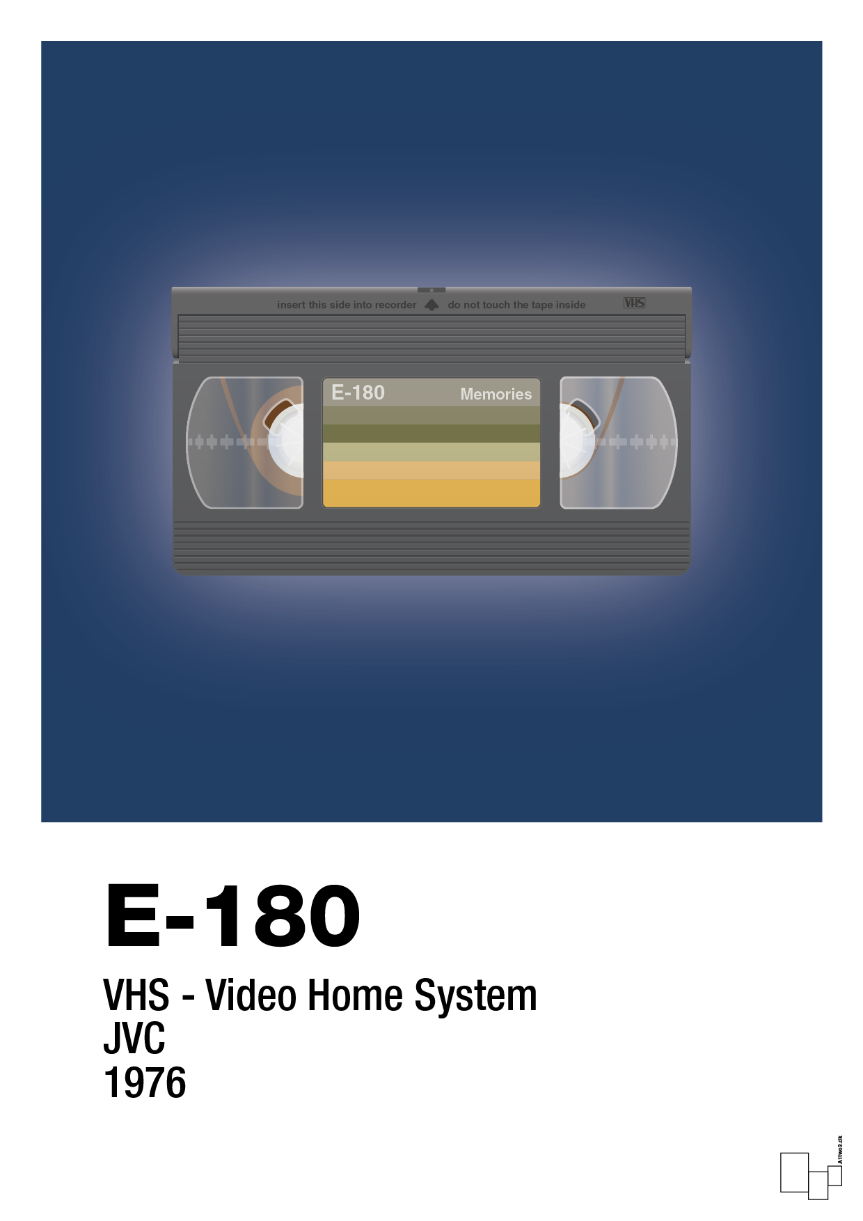 videobånd e-180 - Plakat med Grafik i Lapis Blue