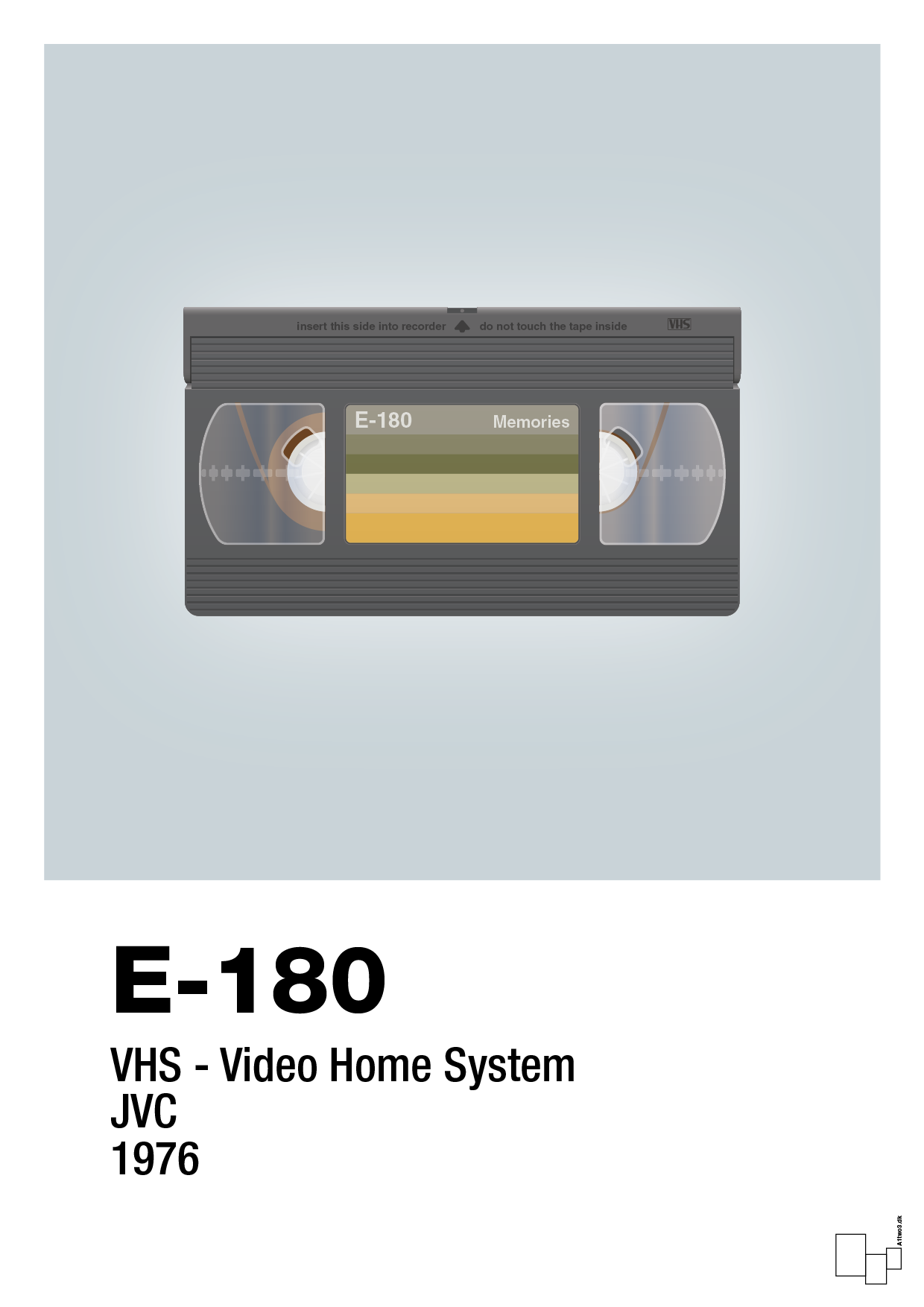videobånd e-180 - Plakat med Grafik i Light Drizzle