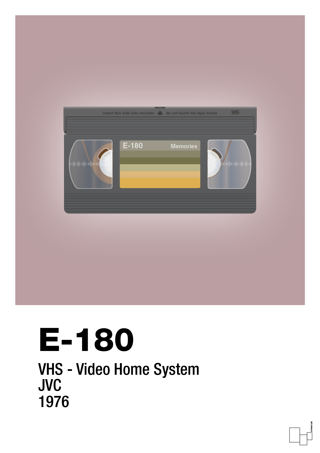 videobånd e-180 - Plakat med Grafik i Light Rose