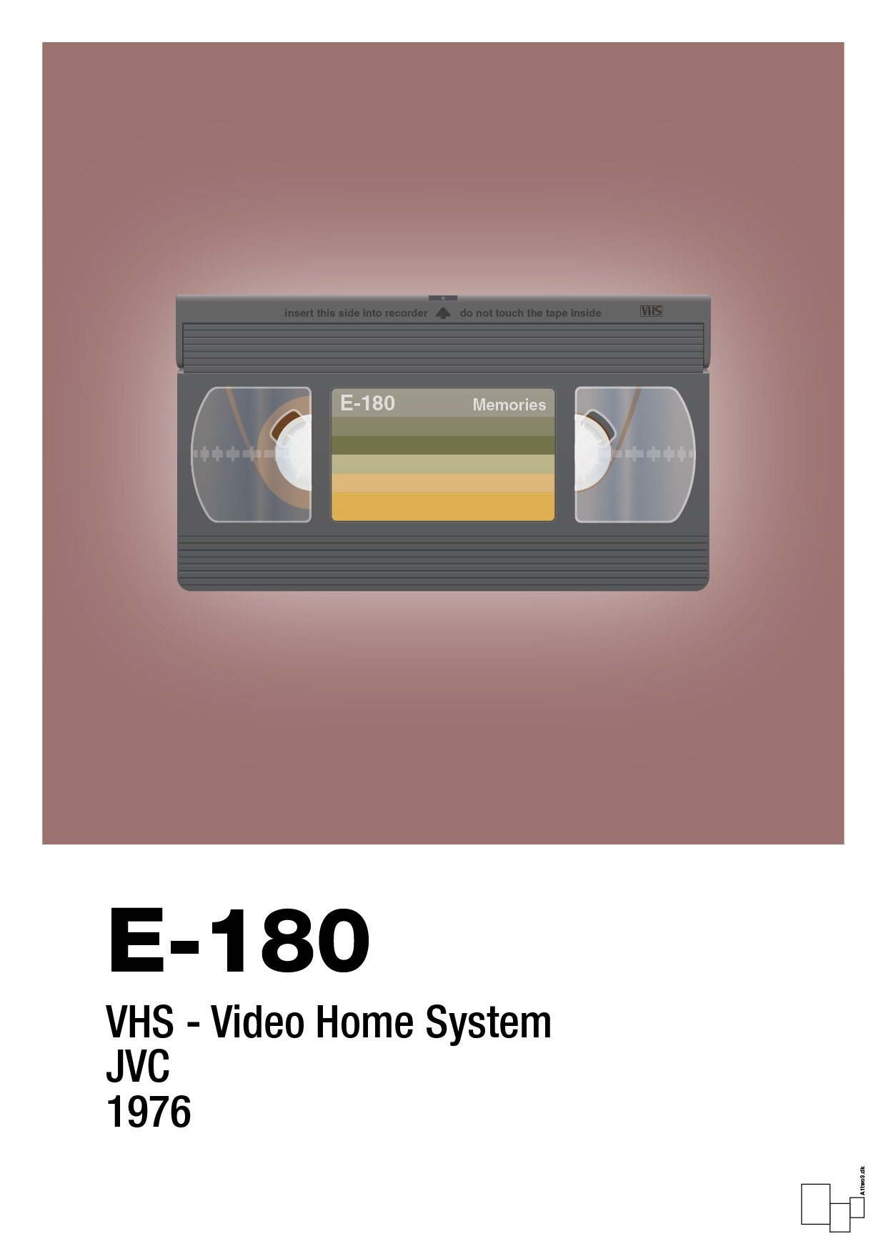 videobånd e-180 - Plakat med Grafik i Plum