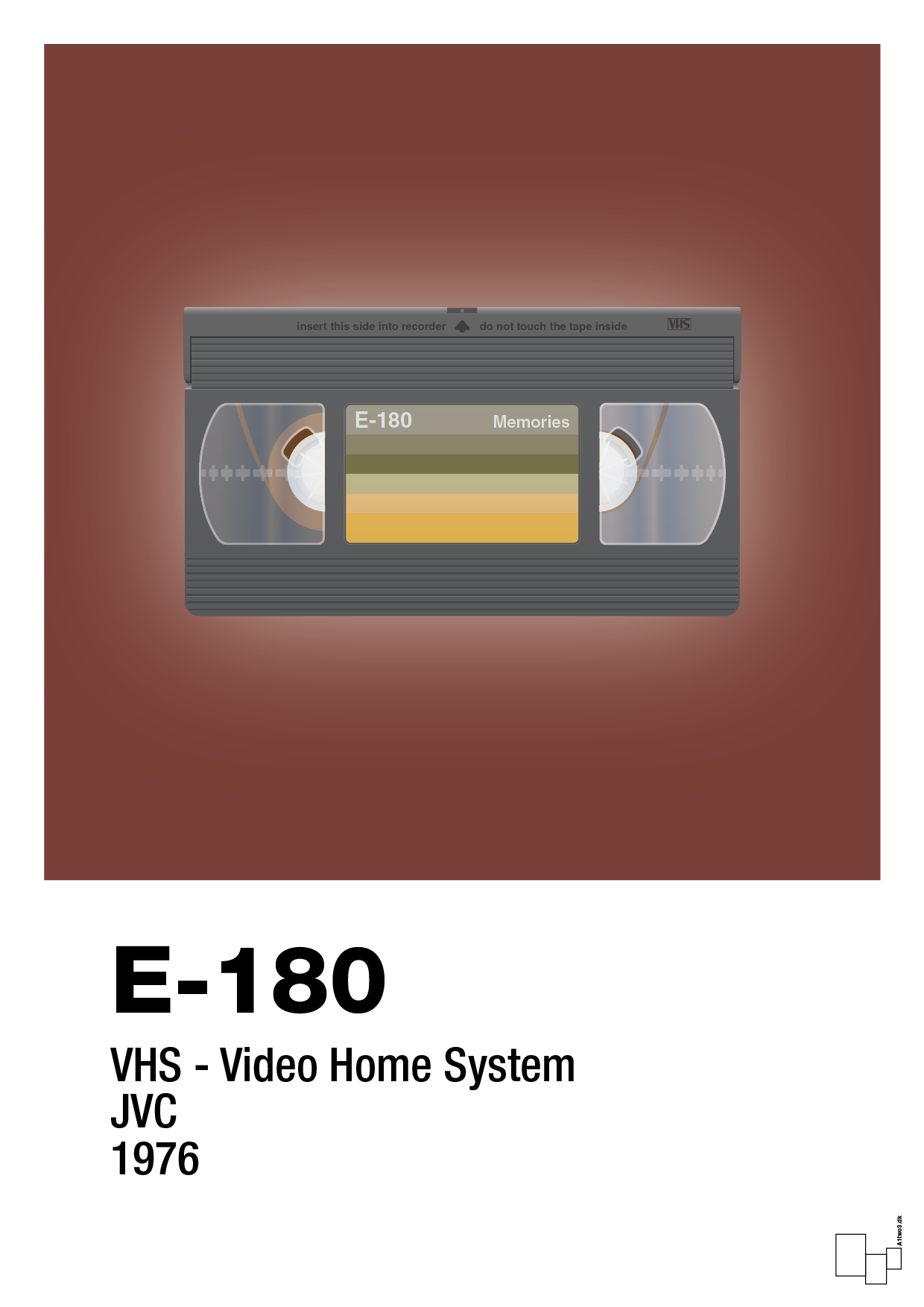 videobånd e-180 - Plakat med Grafik i Red Pepper