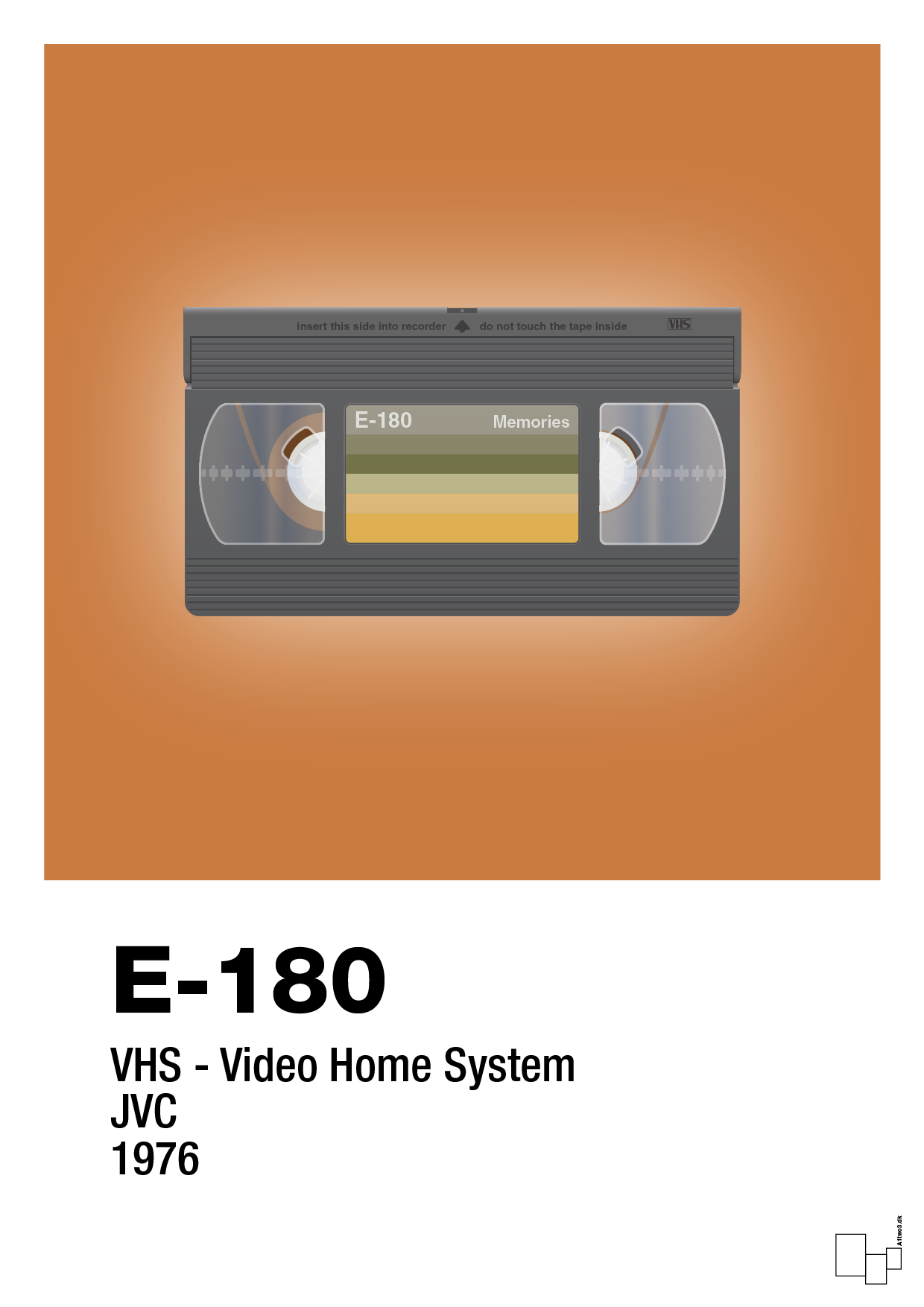 videobånd e-180 - Plakat med Grafik i Rumba Orange