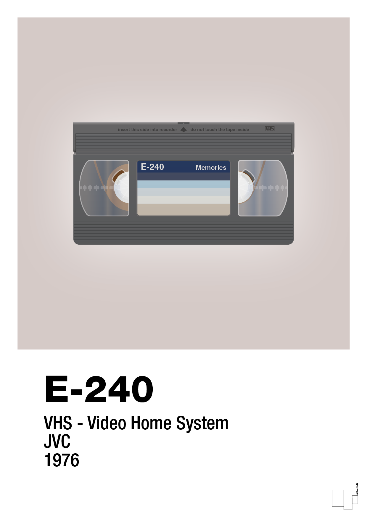 videobånd e-240 - Plakat med Grafik i Broken Beige