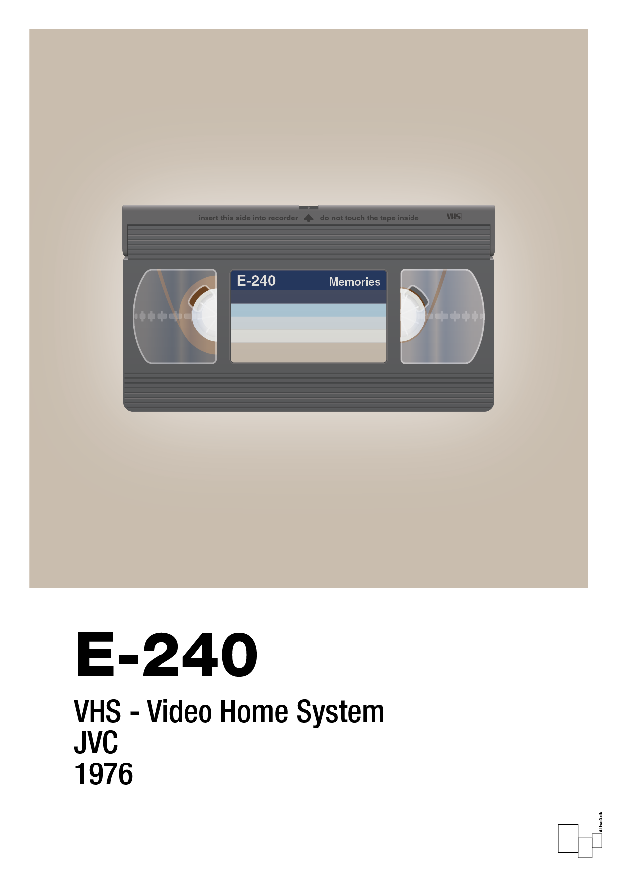 videobånd e-240 - Plakat med Grafik i Creamy Mushroom