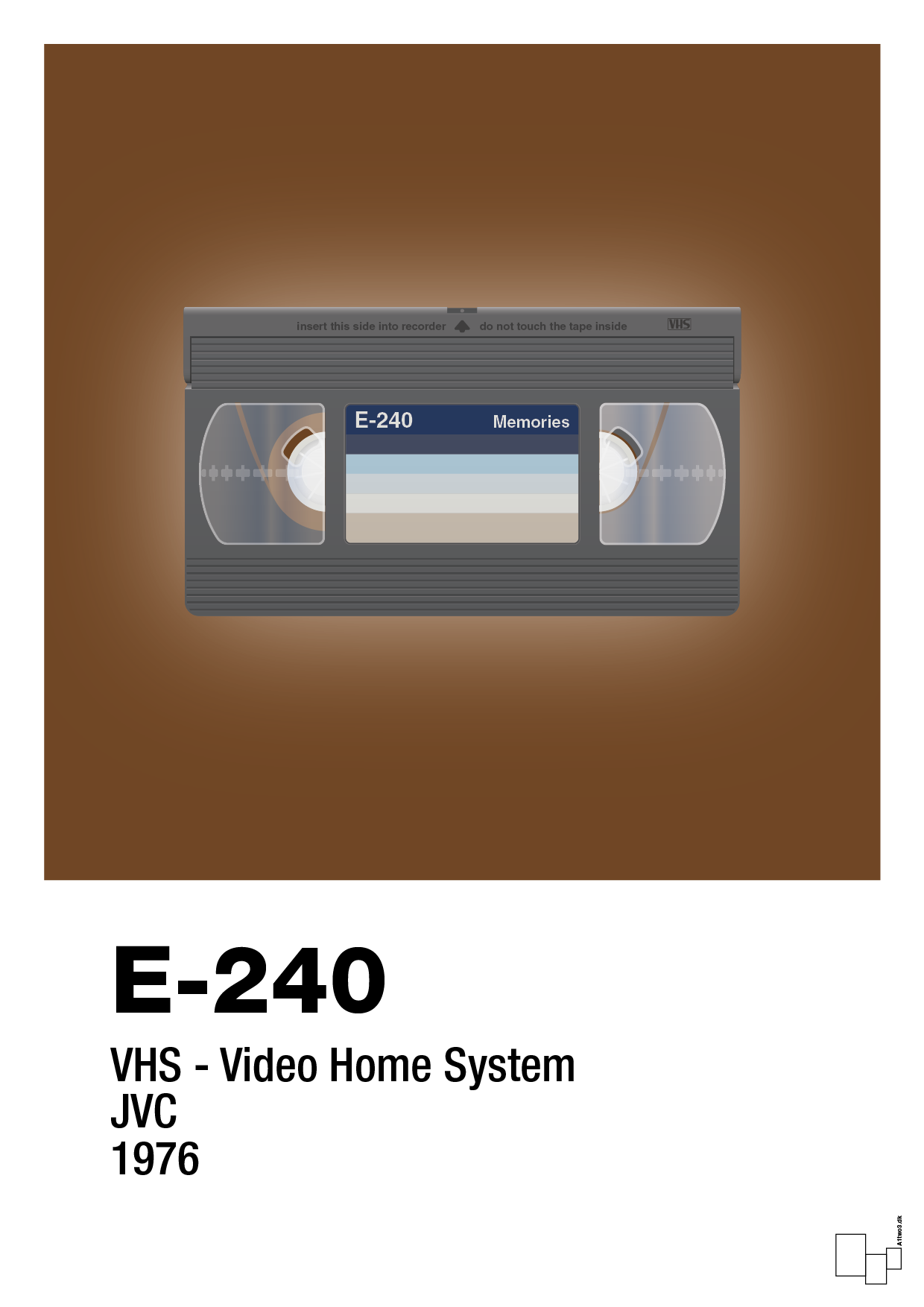 videobånd e-240 - Plakat med Grafik i Dark Brown