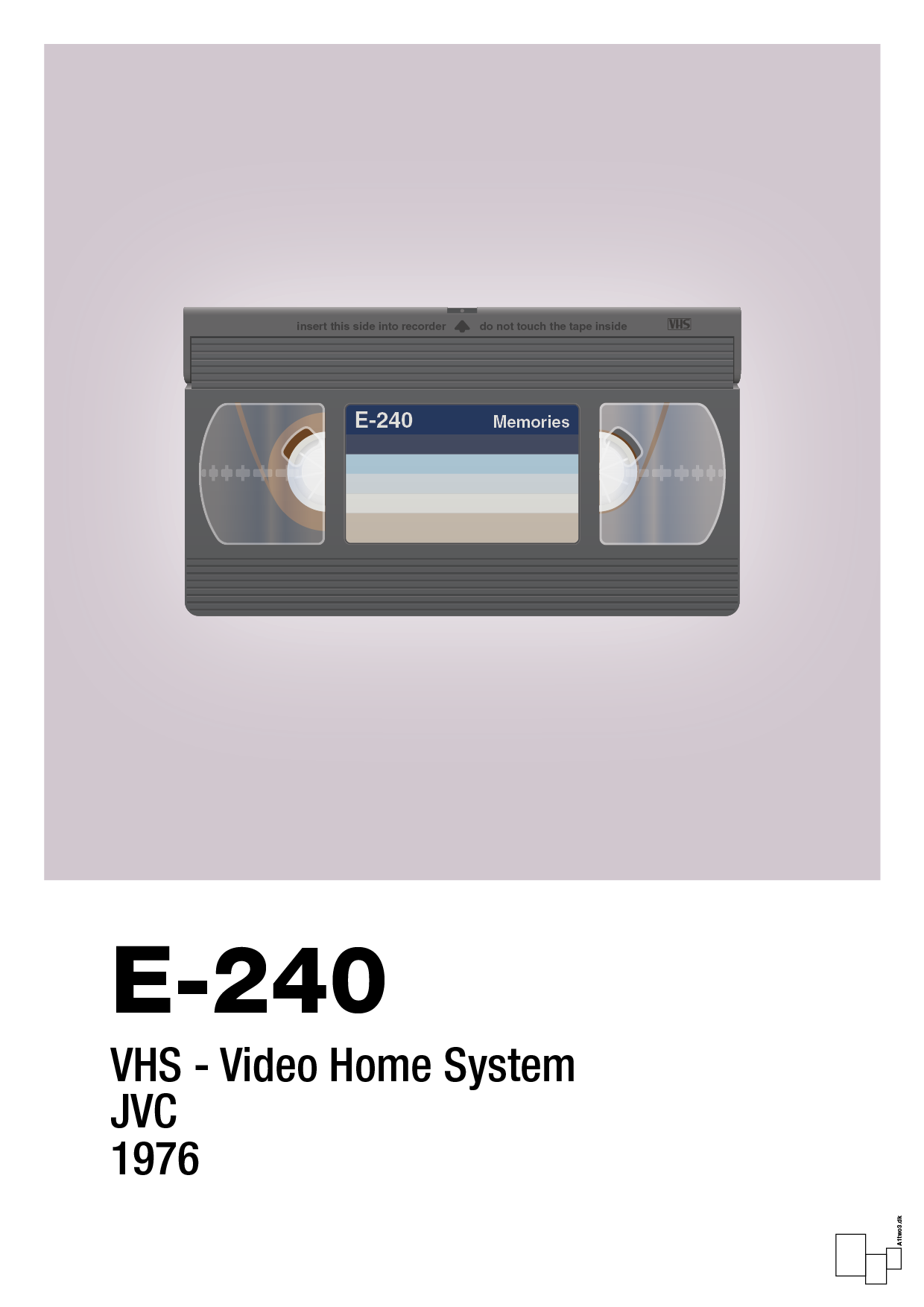 videobånd e-240 - Plakat med Grafik i Dusty Lilac