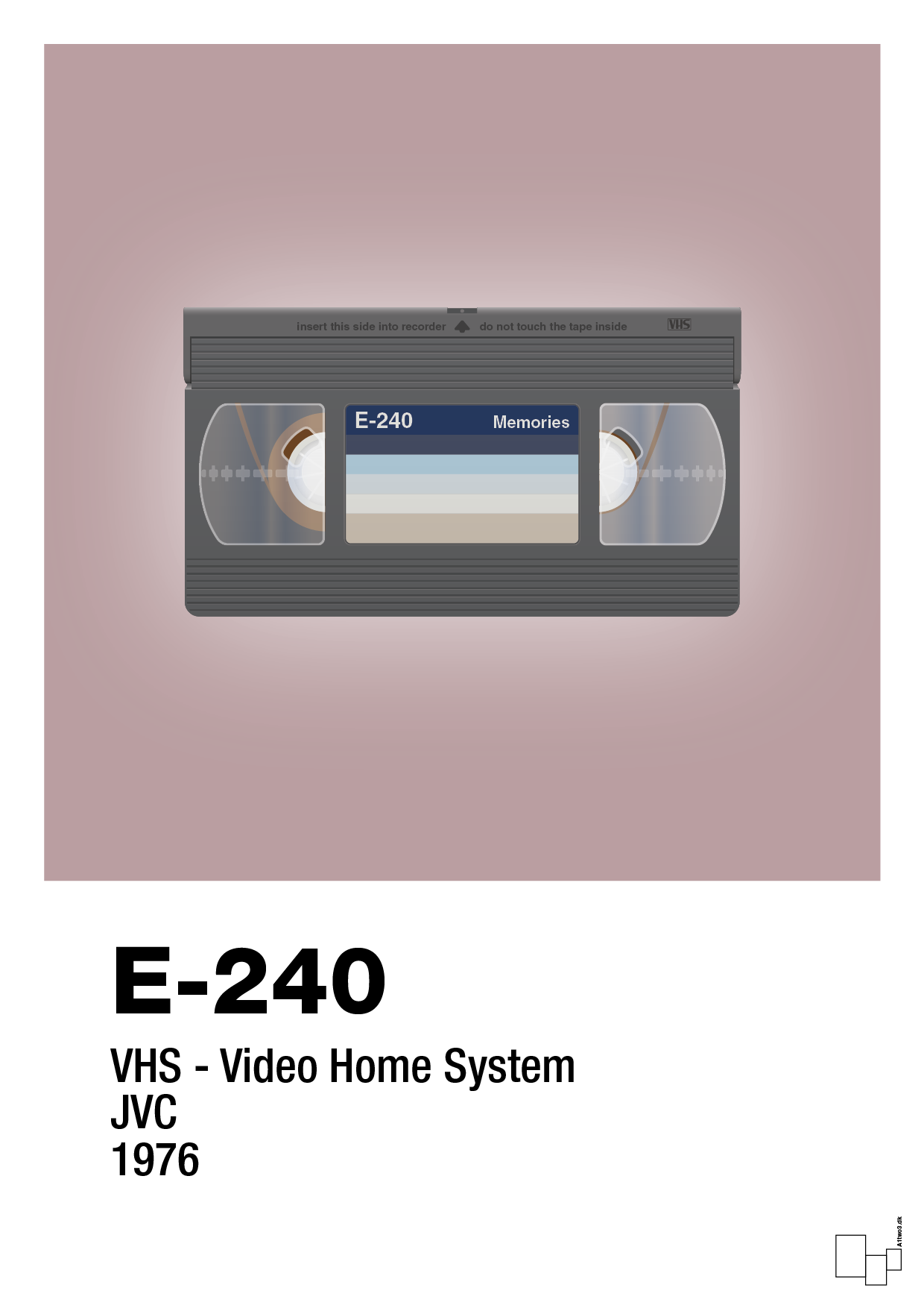 videobånd e-240 - Plakat med Grafik i Light Rose
