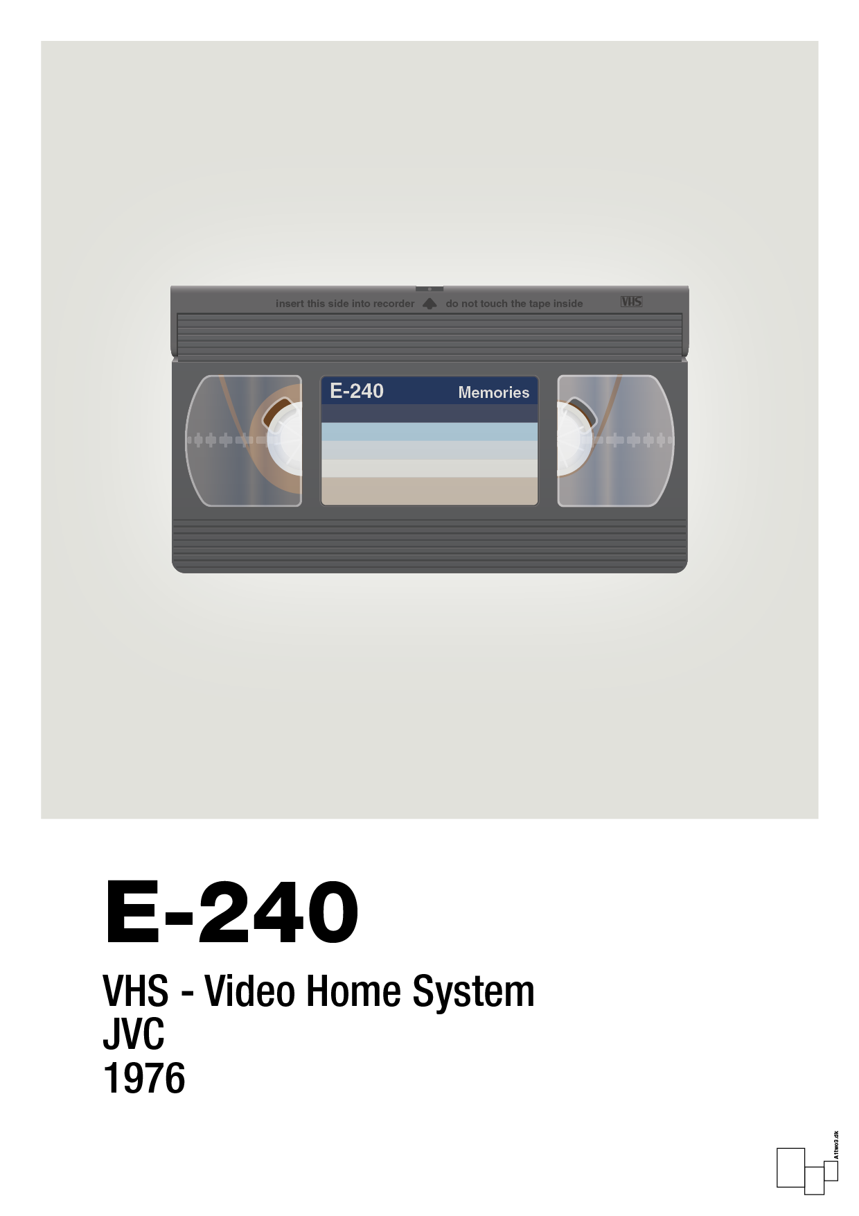 videobånd e-240 - Plakat med Grafik i Painters White