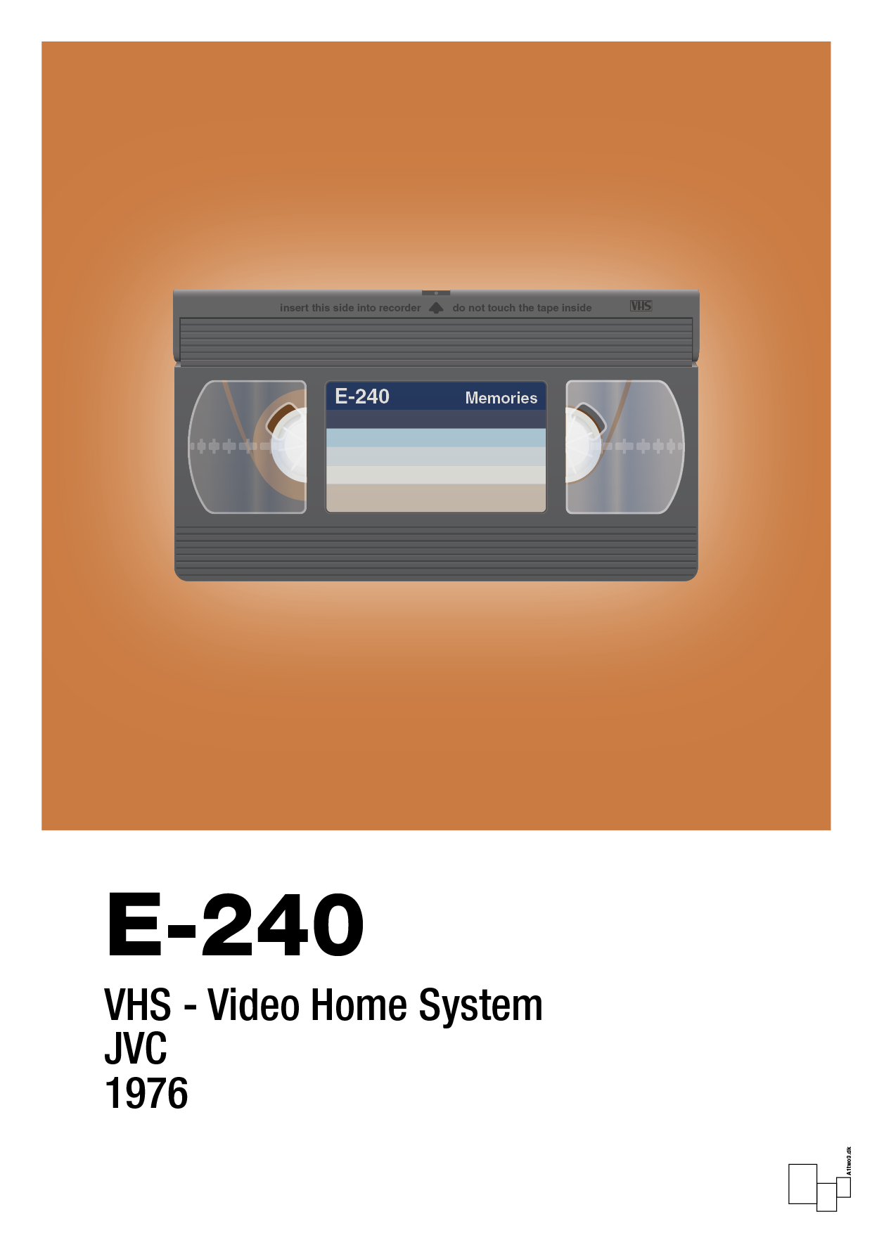 videobånd e-240 - Plakat med Grafik i Rumba Orange