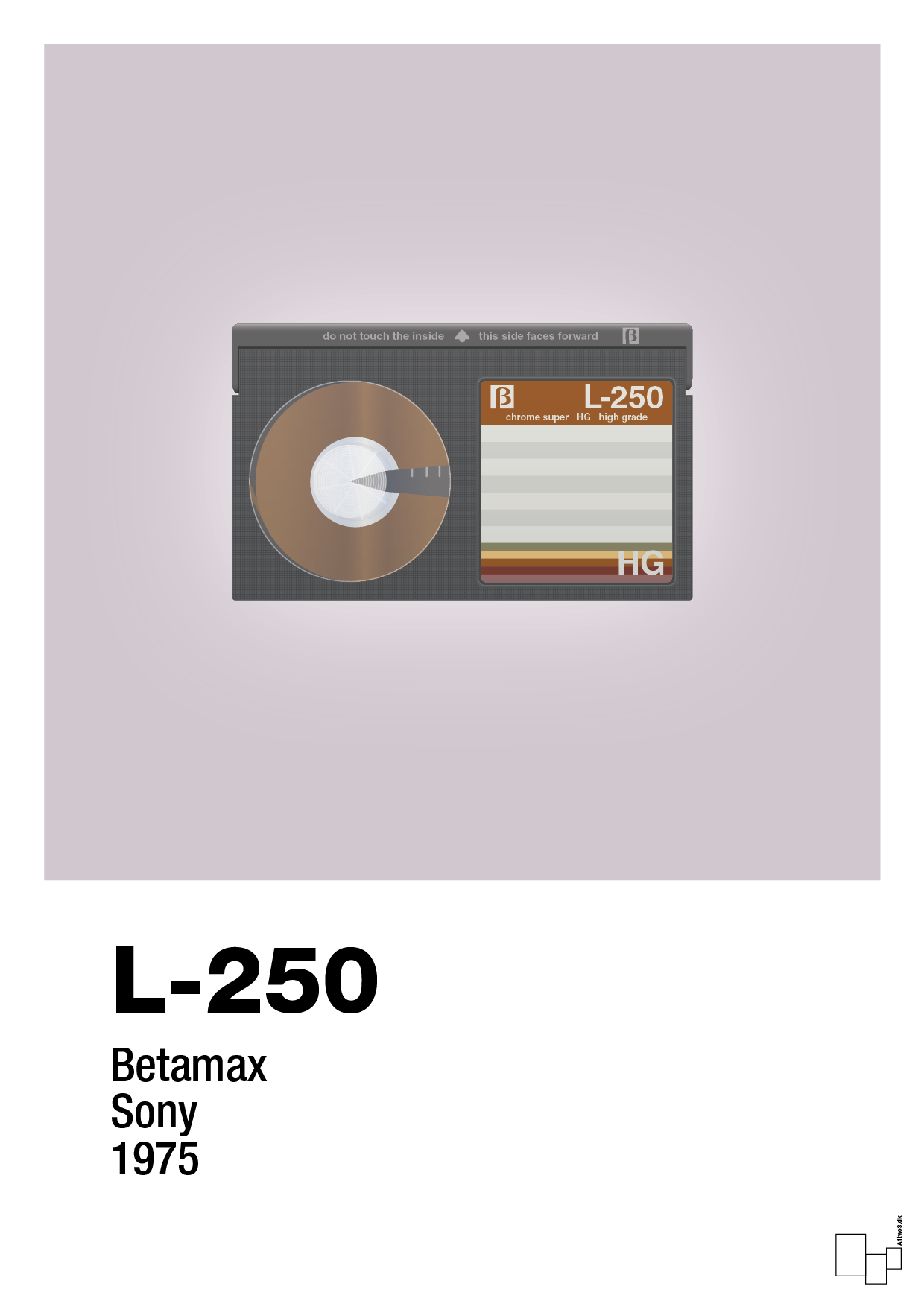 videobånd l-250 - Plakat med Grafik i Dusty Lilac