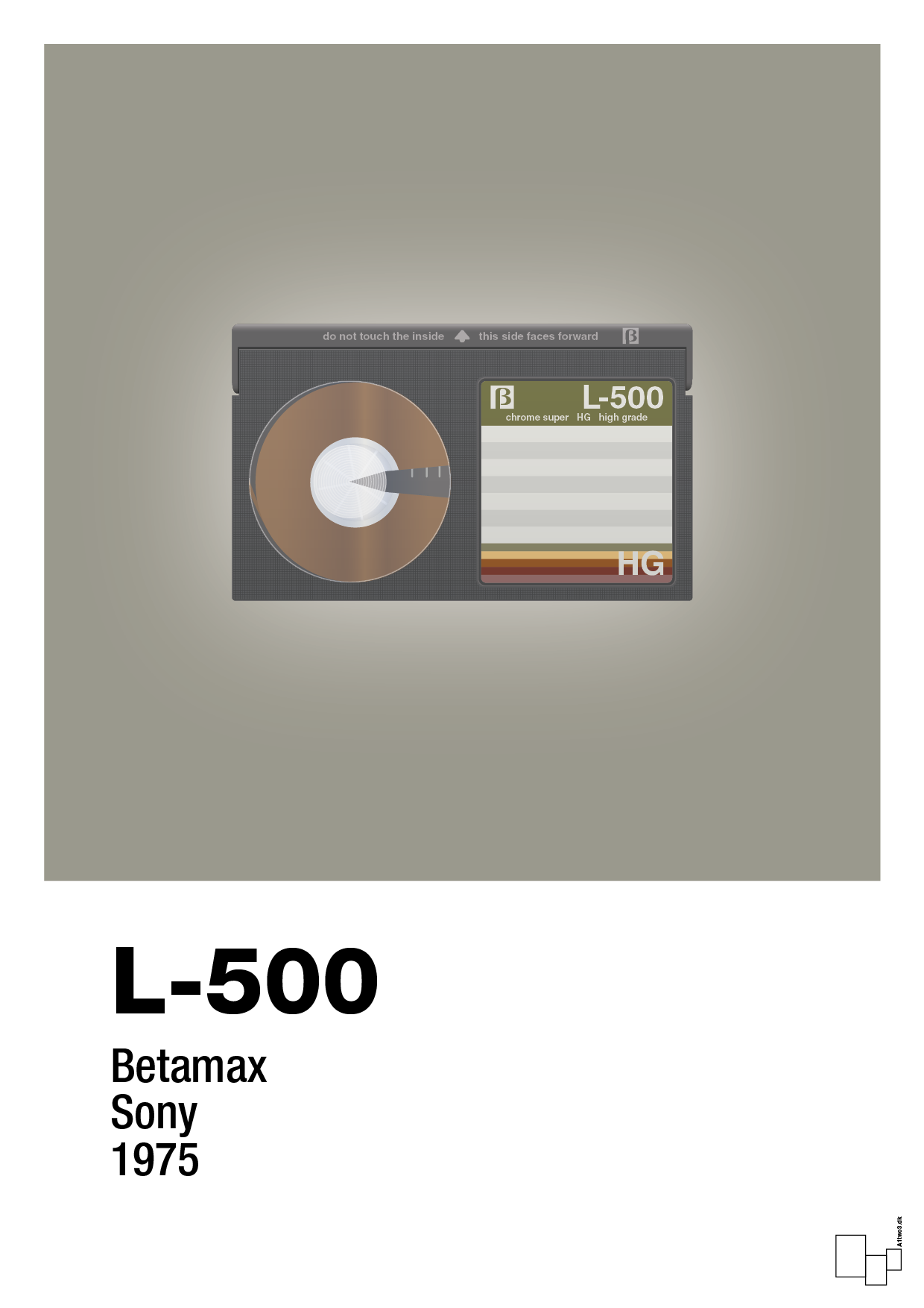 videobånd l-500 - Plakat med Grafik i Battleship Gray