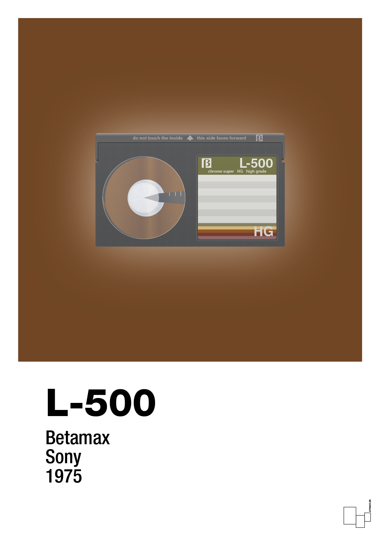 videobånd l-500 - Plakat med Grafik i Dark Brown